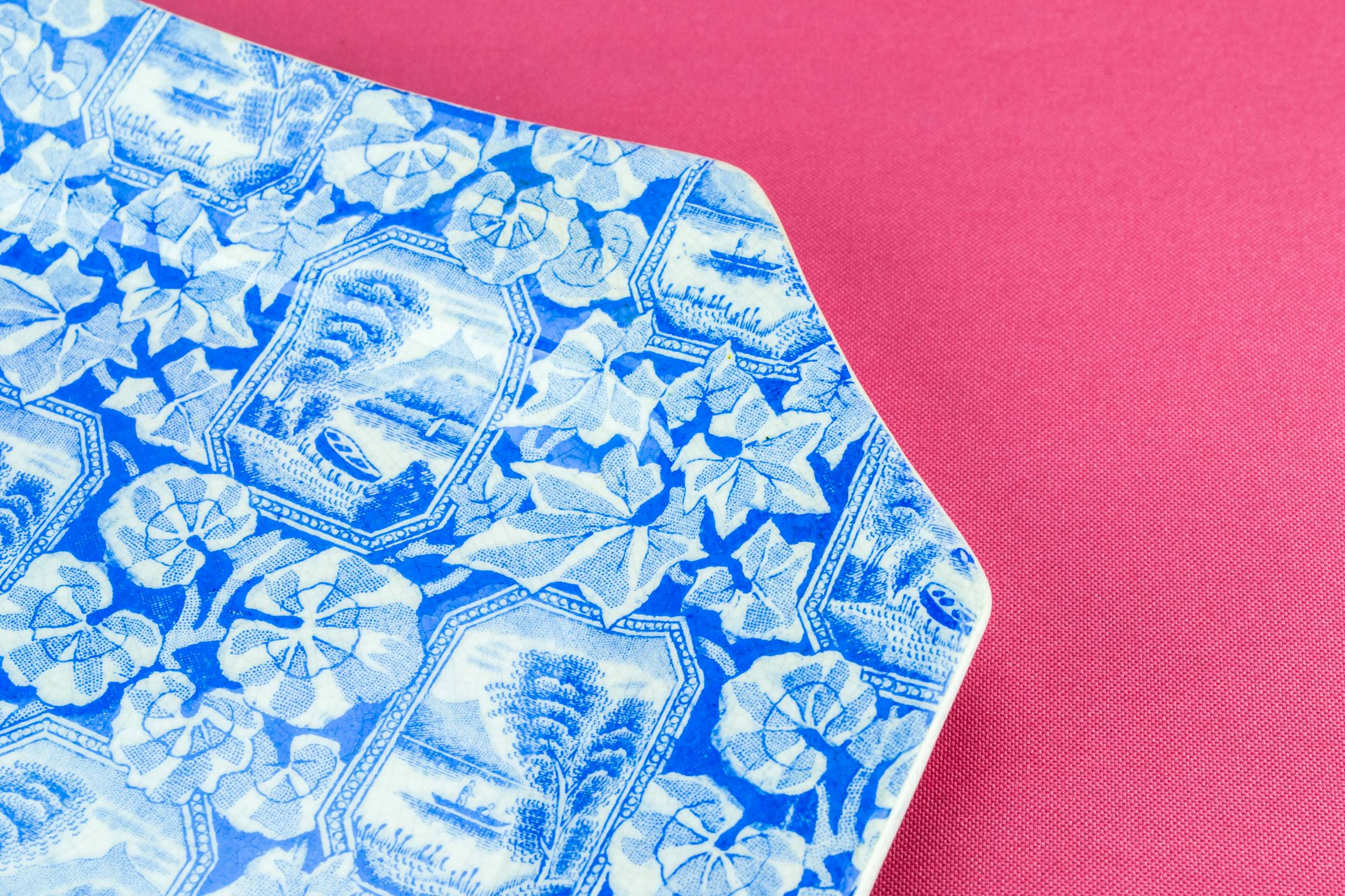 Spectacular Victorian PLATE — Blue and white plate 1