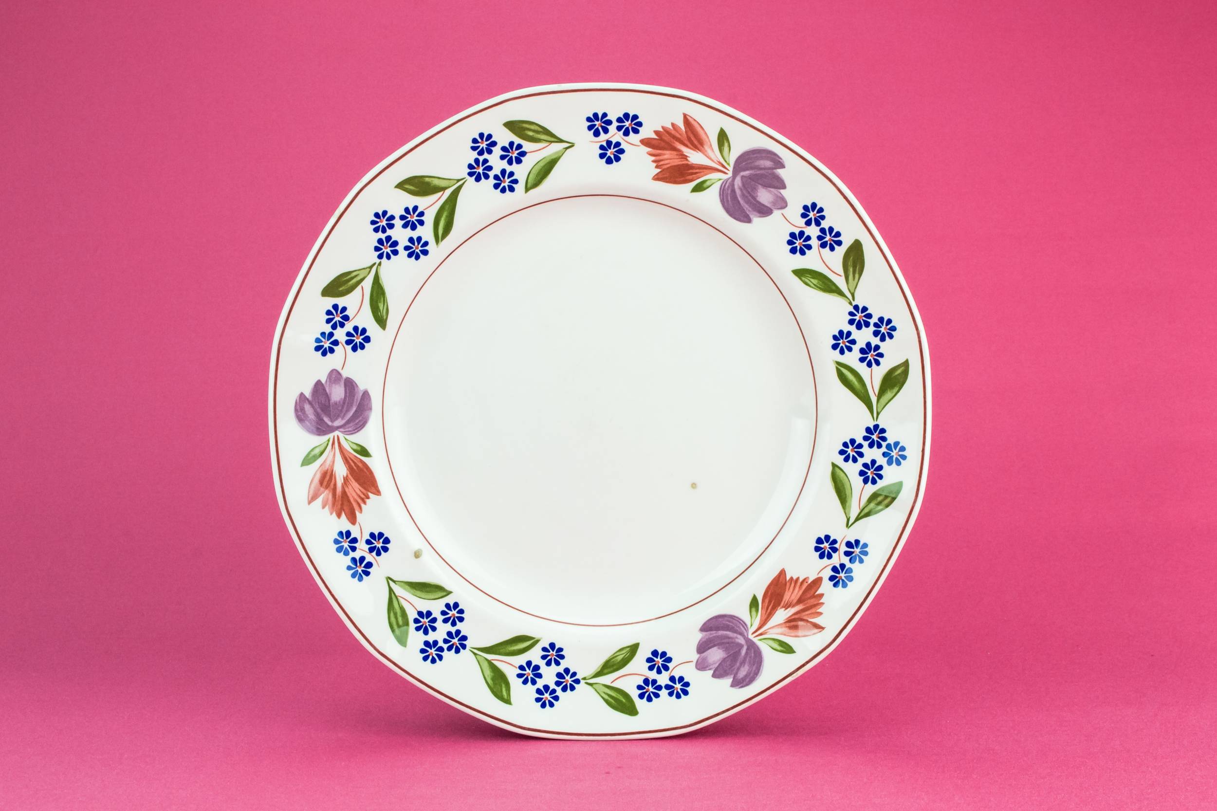 Ceramic Retro Floral — 4 Retro pottery plates