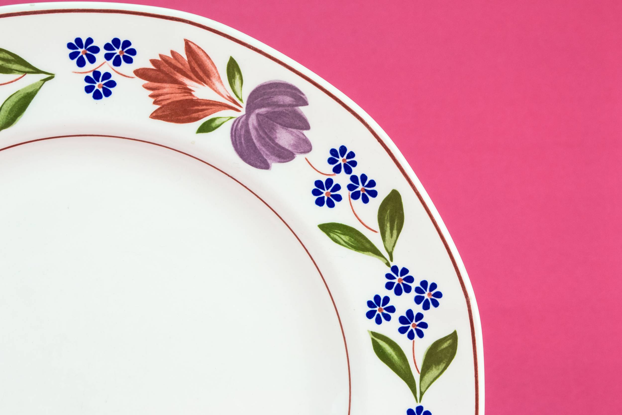 Ceramic Retro Floral — 4 Retro pottery plates 1