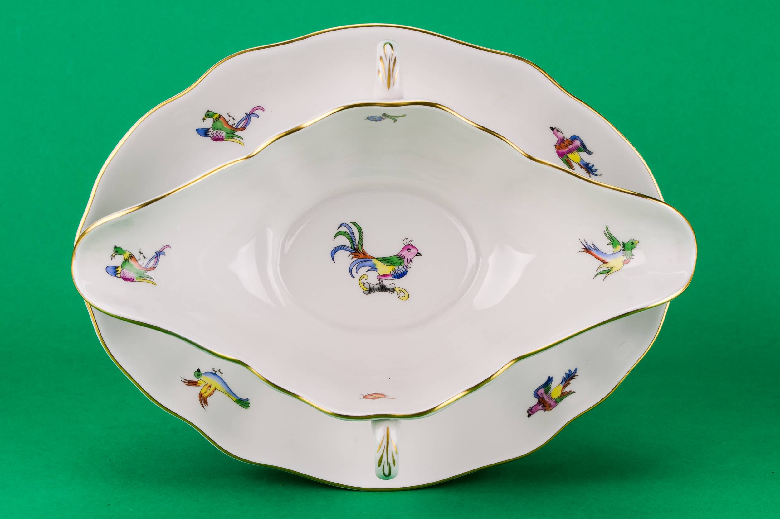 Porcelain Luxurious Floral — Herend large gravy boat 1