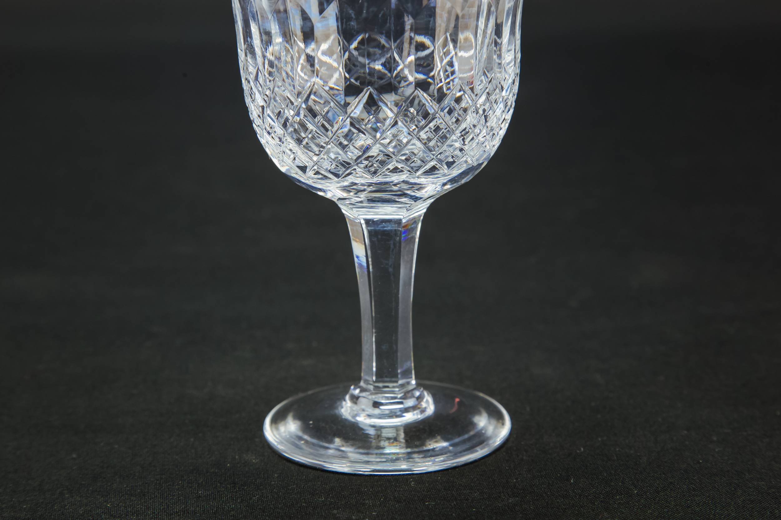 Crystal Vintage Crosshatch — 3 Thomas Webb wine glasses 1