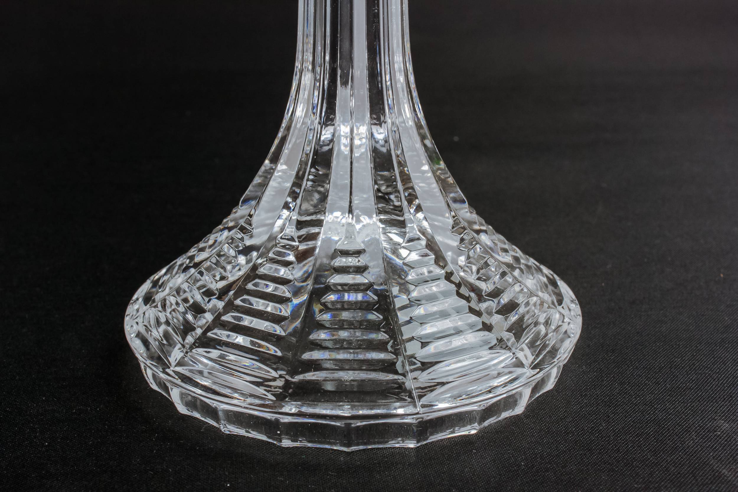 Vintage Elegant CANDLESTICKS — 2 Modernist glass candlesticks 2