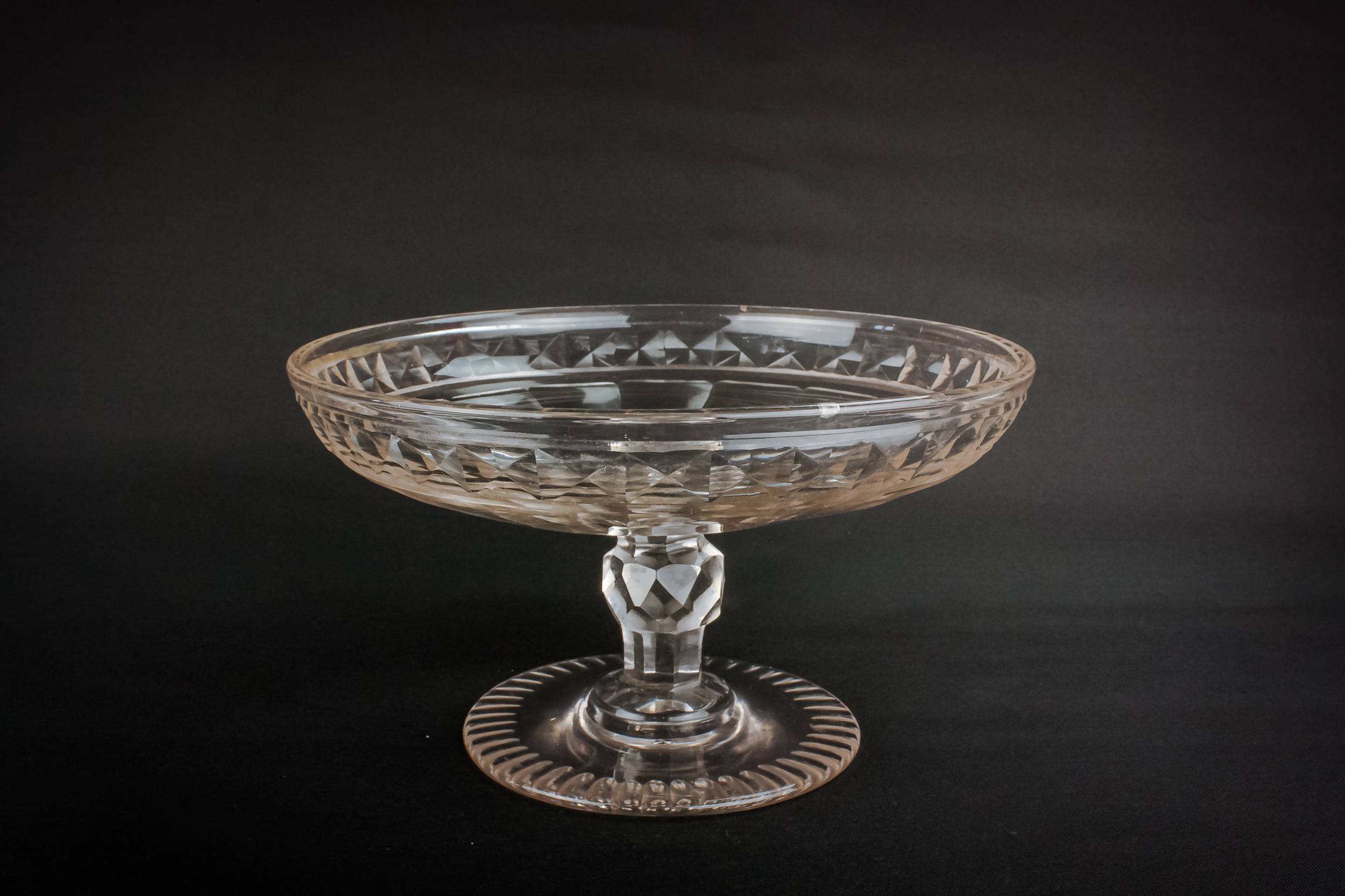 Attractive Antique CAKE — Victorian glass cake stand