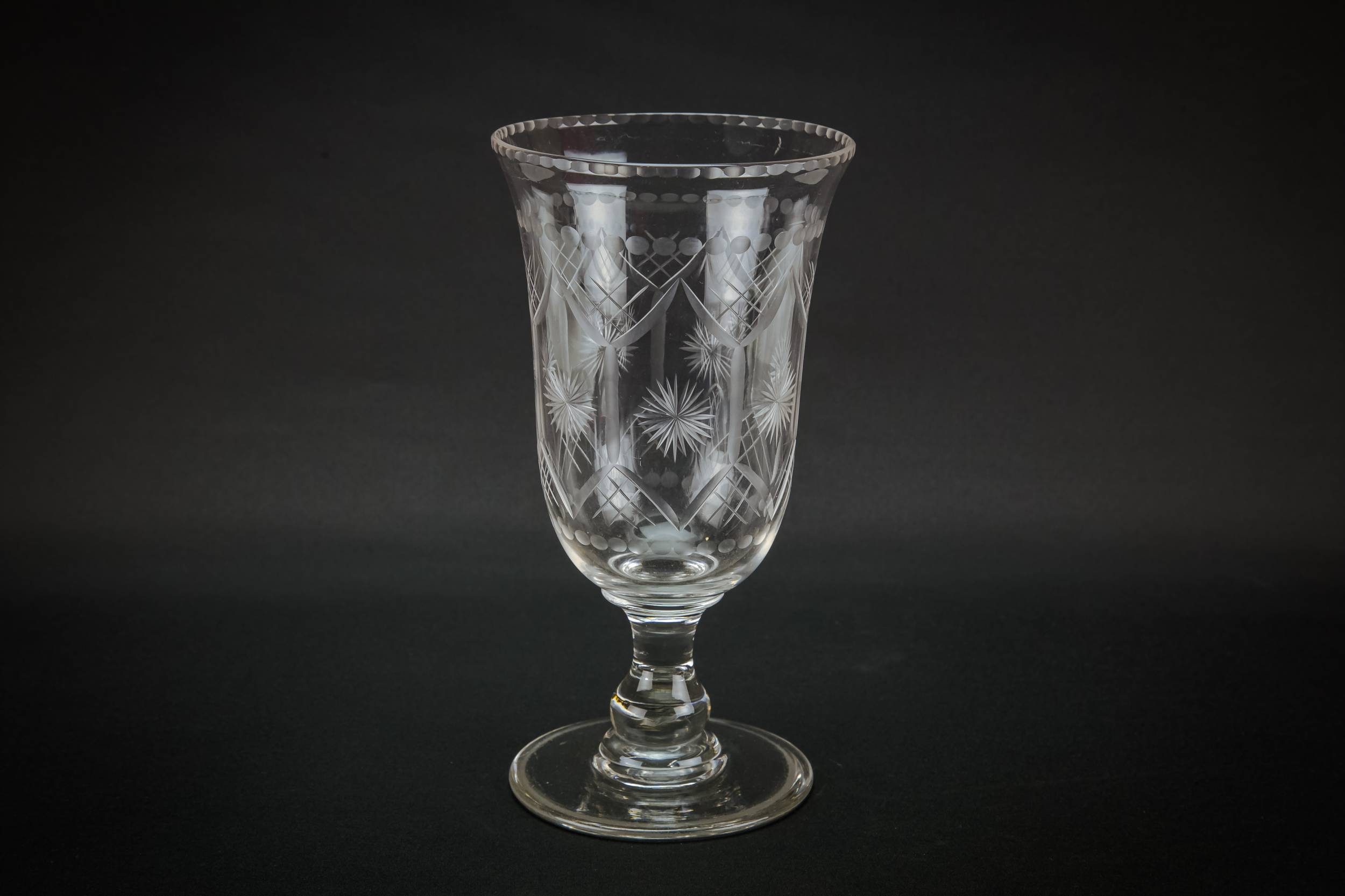 Elegant Antique Panelled — Glass Neo-Classical vase
