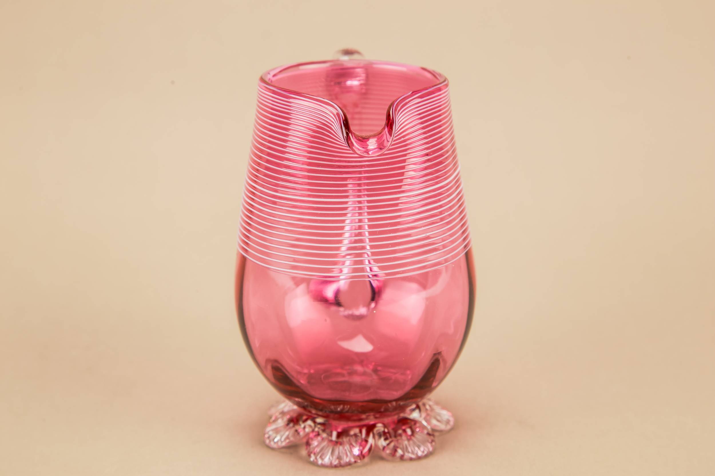 Cranberry Red Victorian — Victorian glass creamer 2