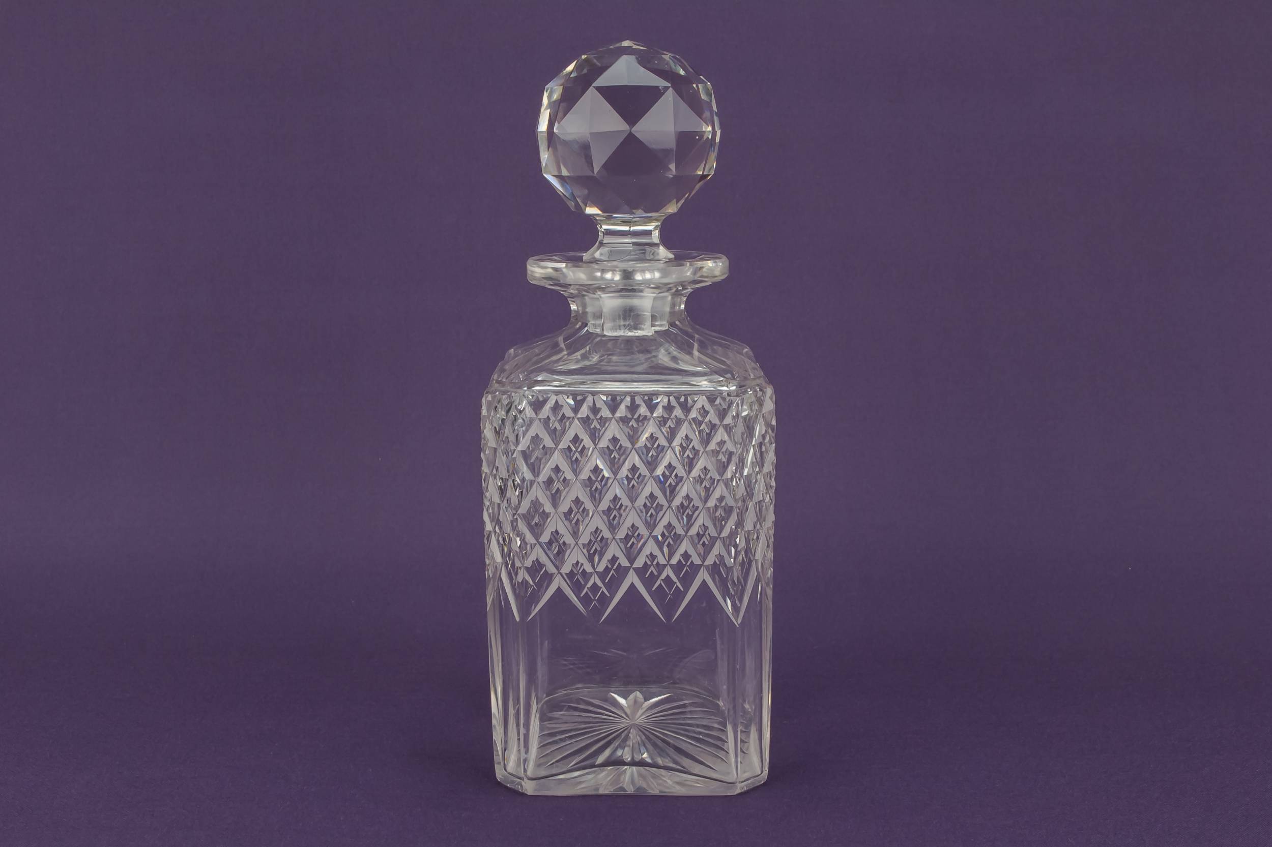 Cut Glass Vintage — Square cut glass decanter