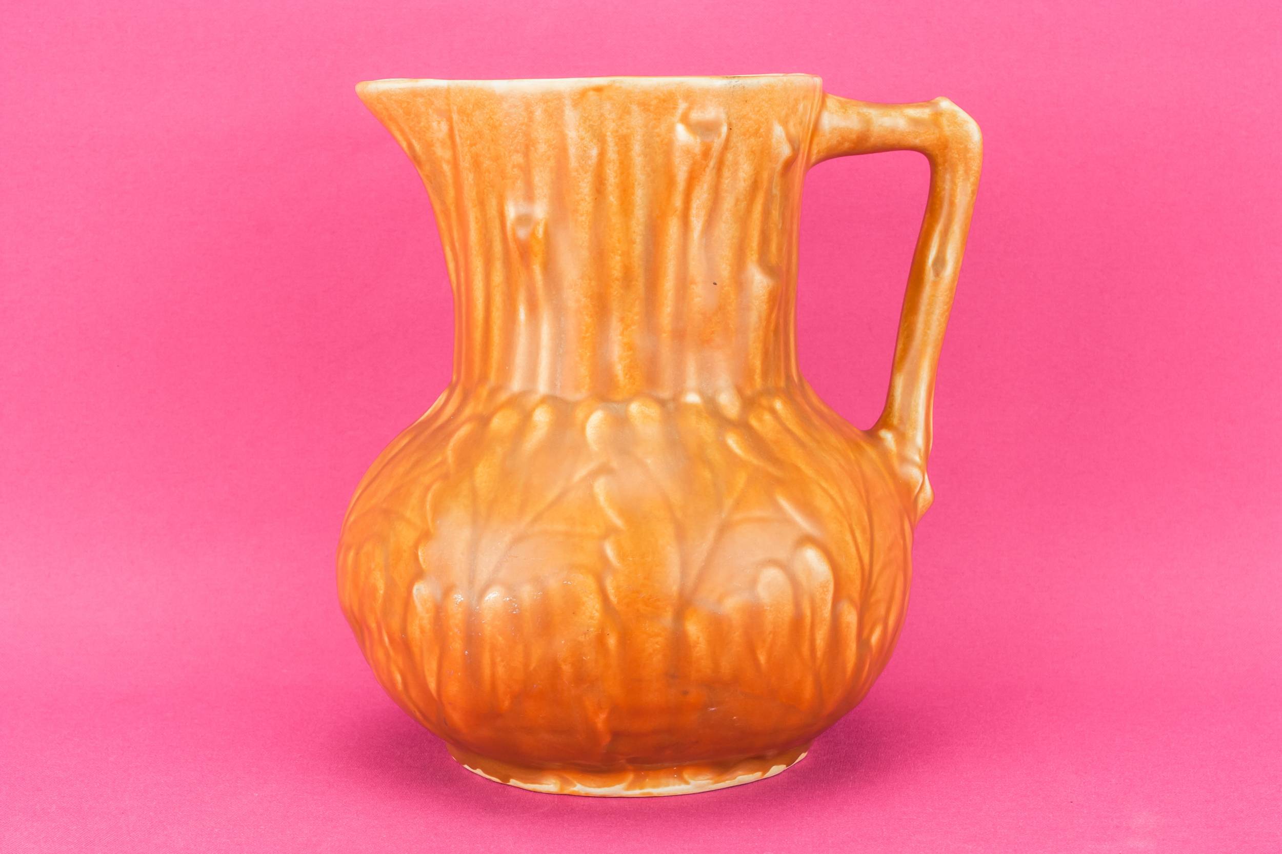 Festive Vintage Wine — Orange pottery jug