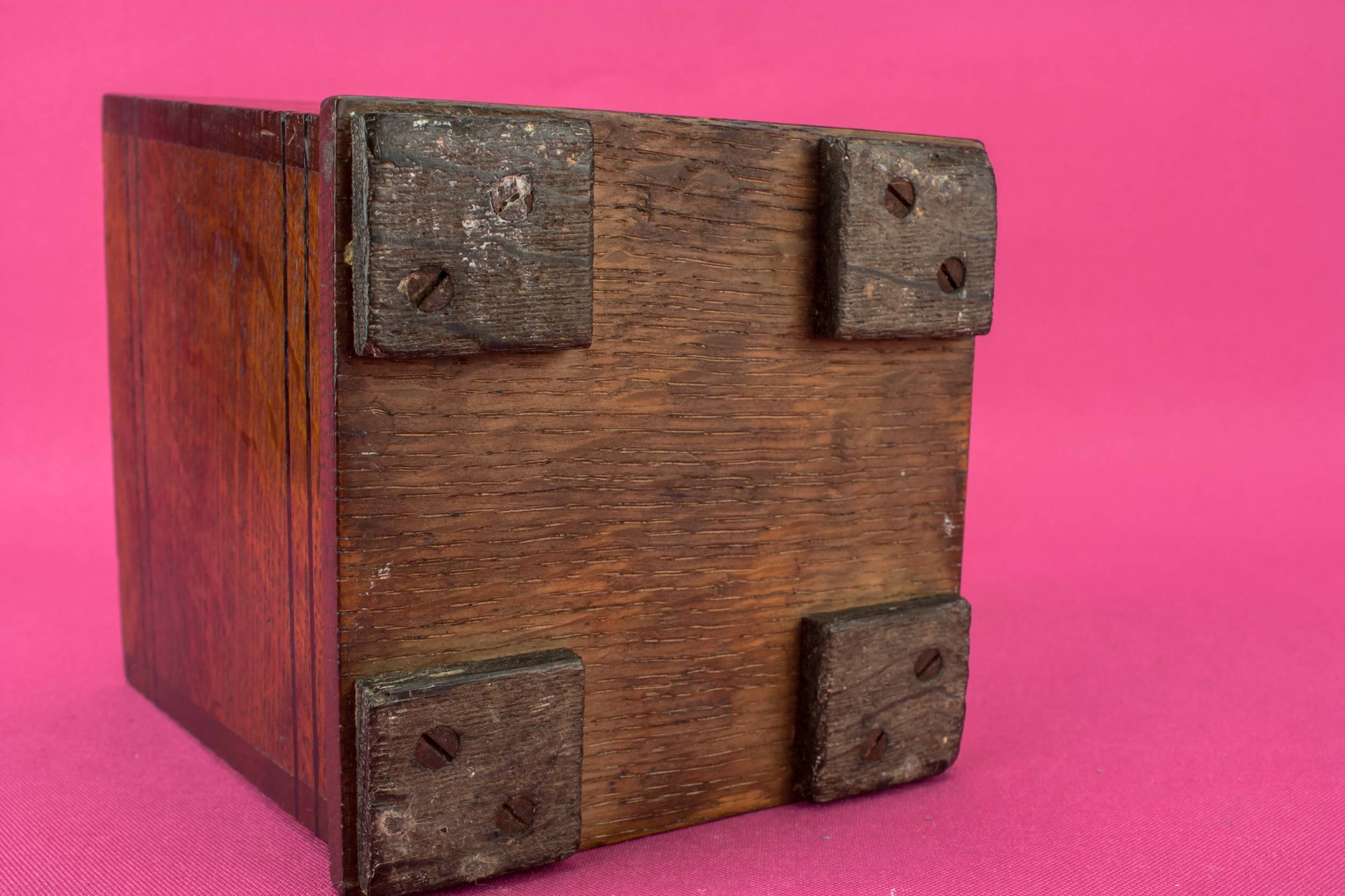 Vintage Rustic Wooden — Art Deco wooden tea box 3