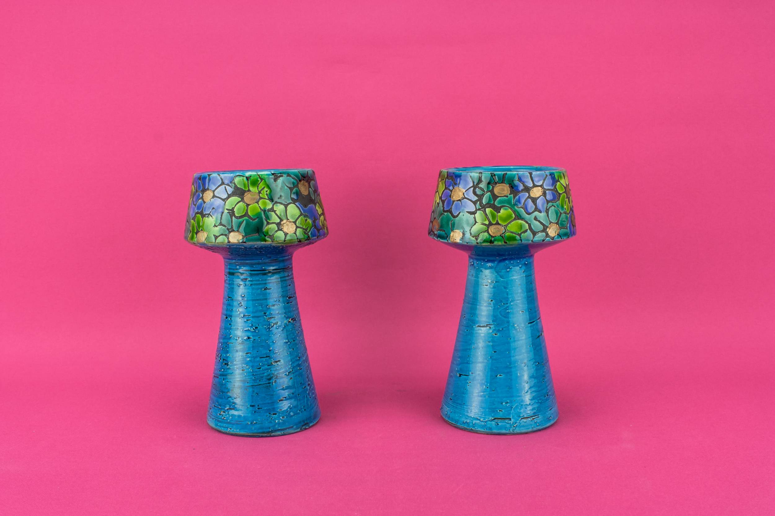 Vintage Elegant Floral — Pair of Modernist candlesticks