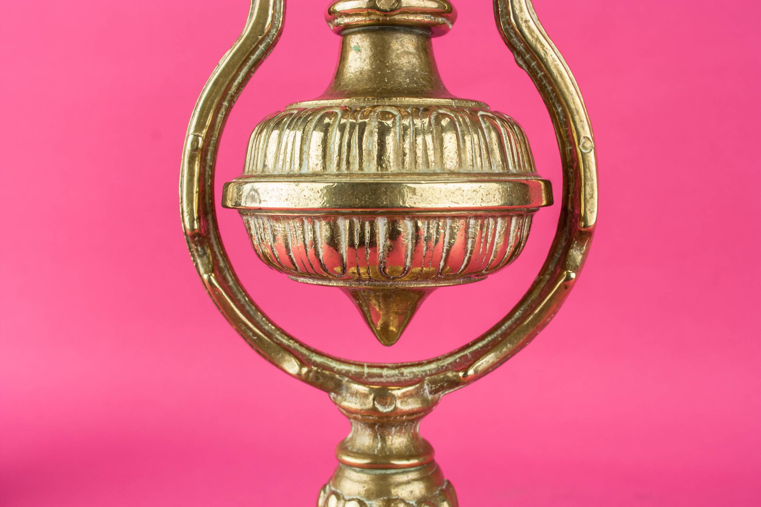 Arts Crafts Floral — 2 brass boat candlesticks 3
