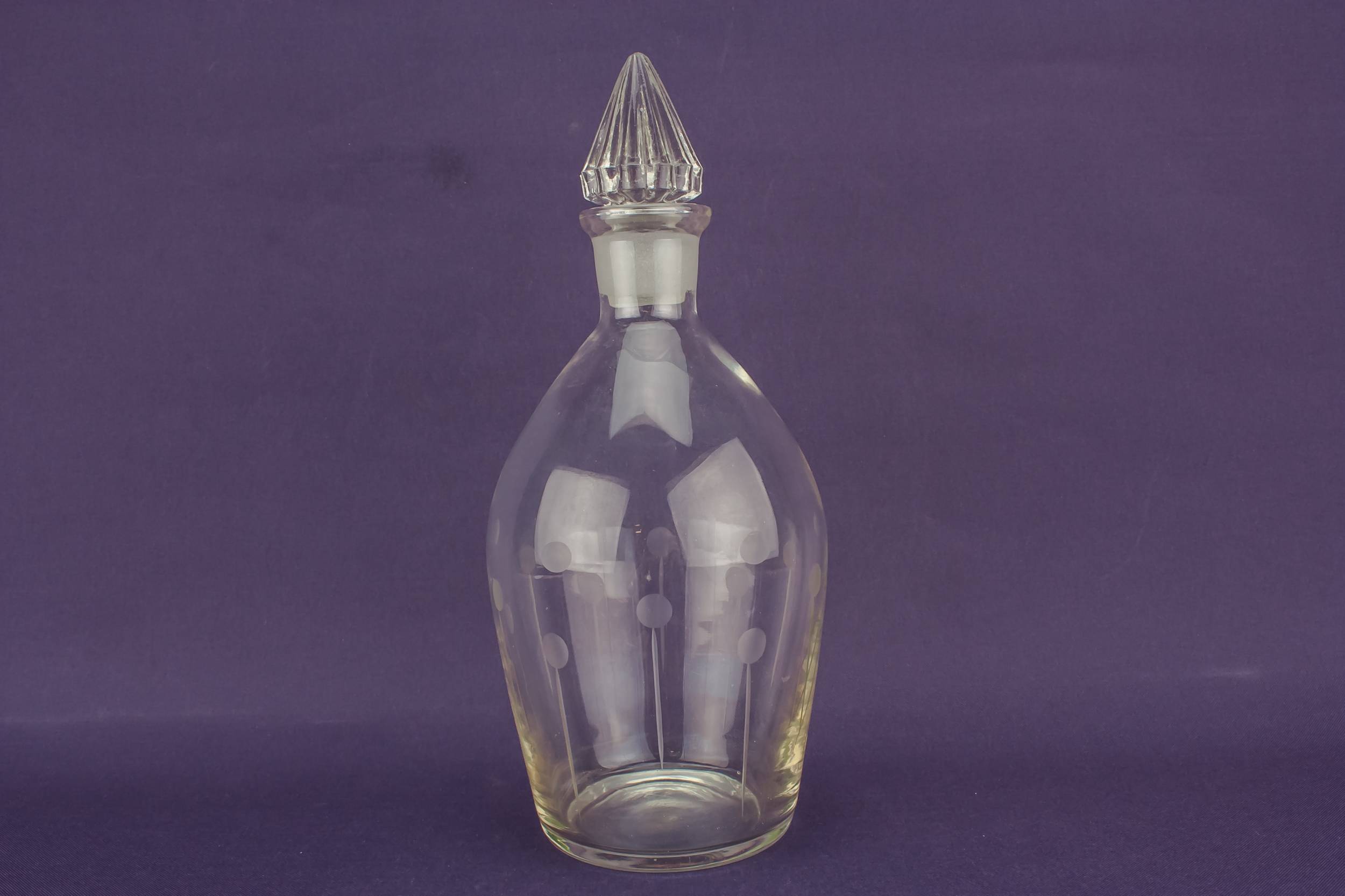 Art Deco Blown — Blown glass ovoid decanter