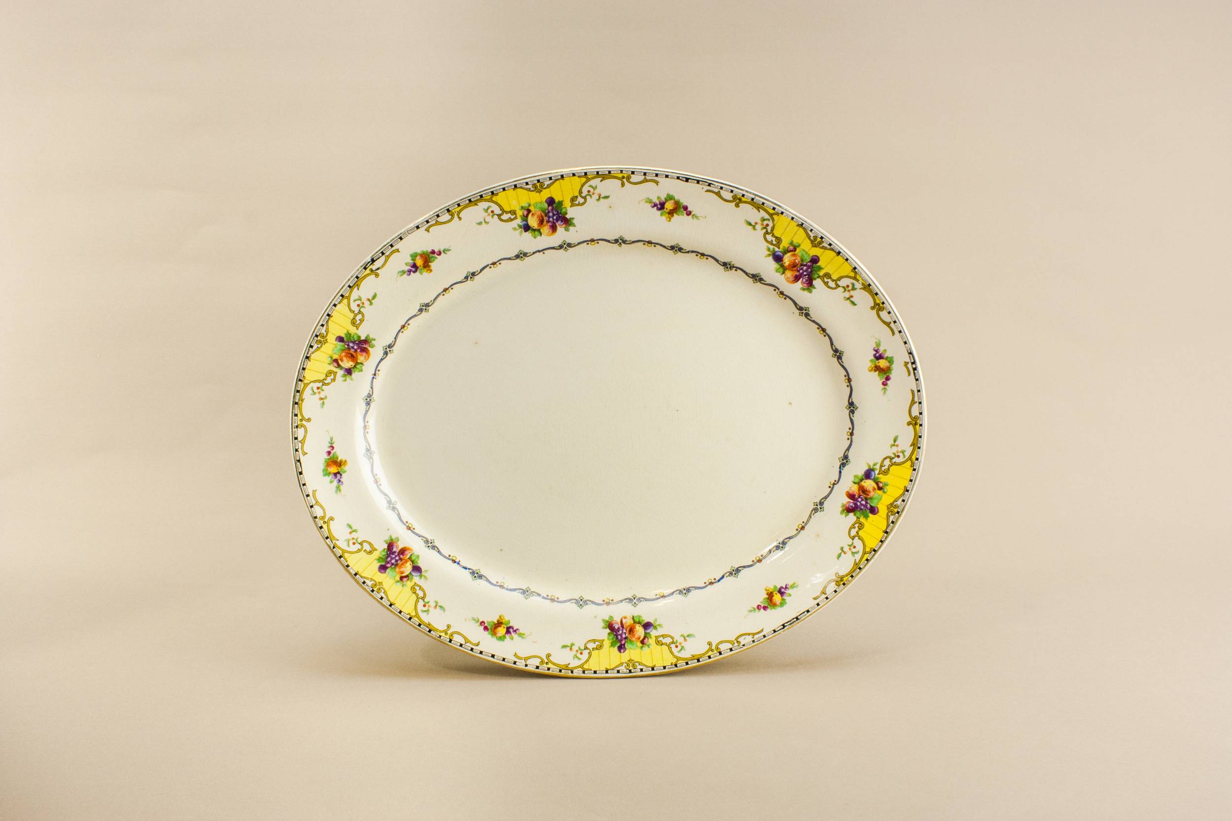 Pottery Elegant Fruits — Art Deco pottery platter