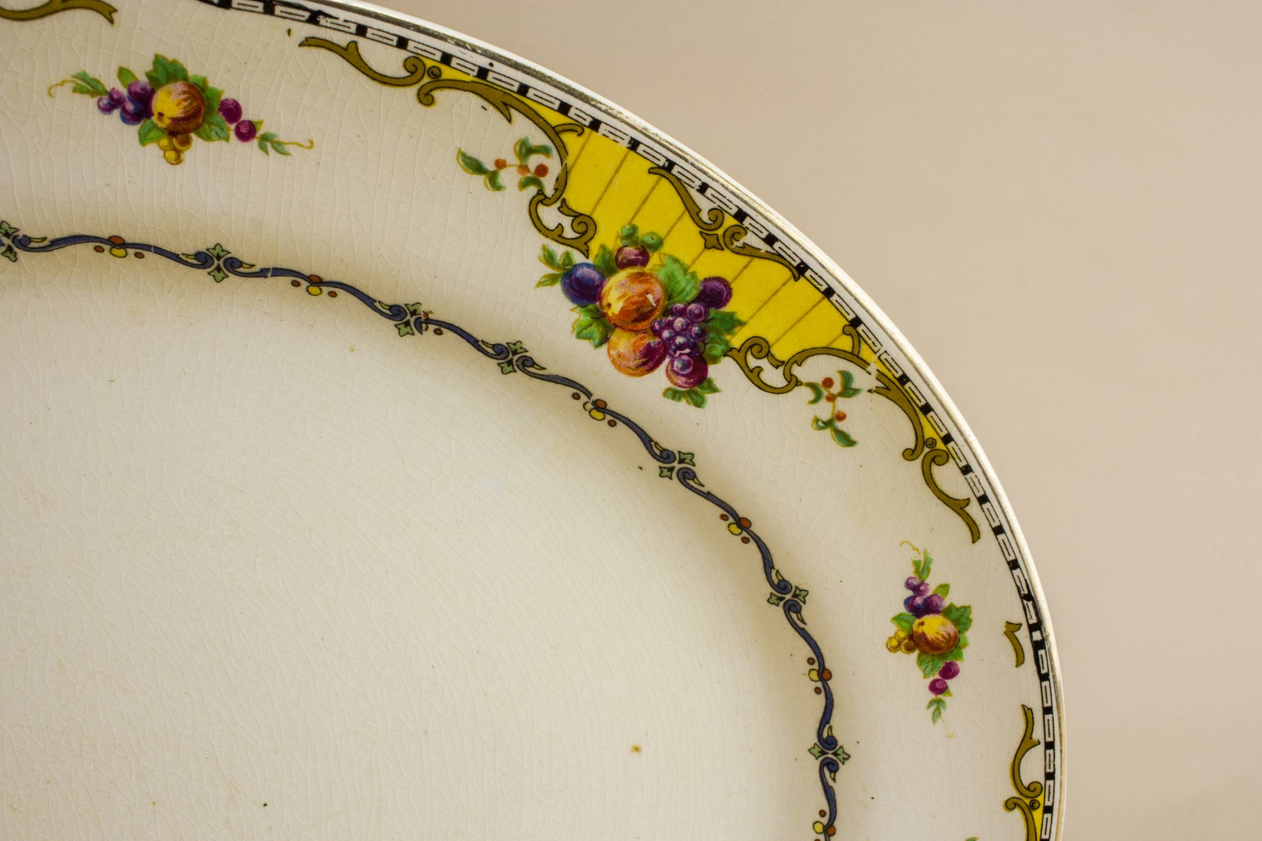 Pottery Elegant Fruits — Art Deco pottery platter 1