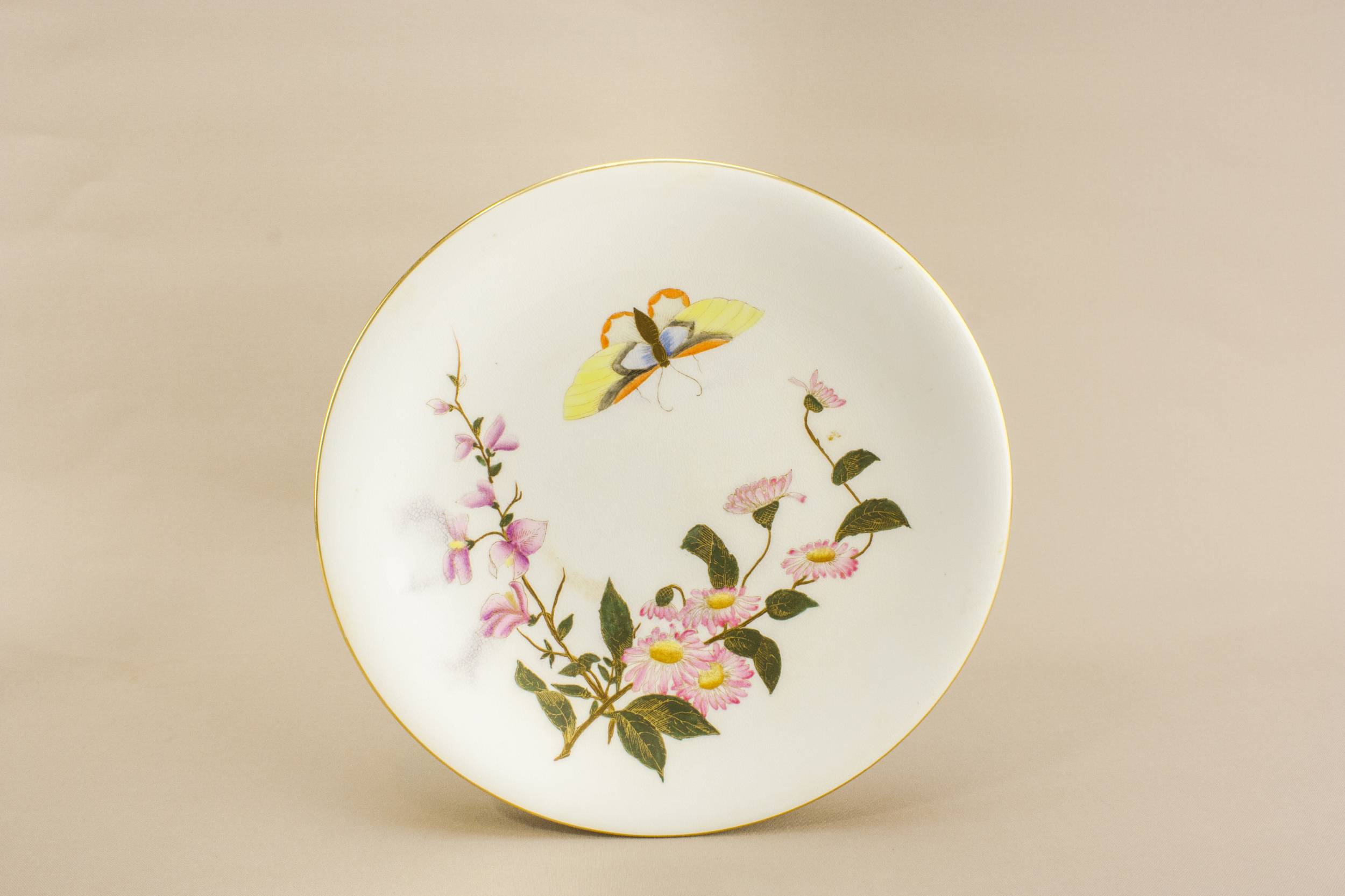 Antique Pottery Flower — Royal Worcester pottery plate