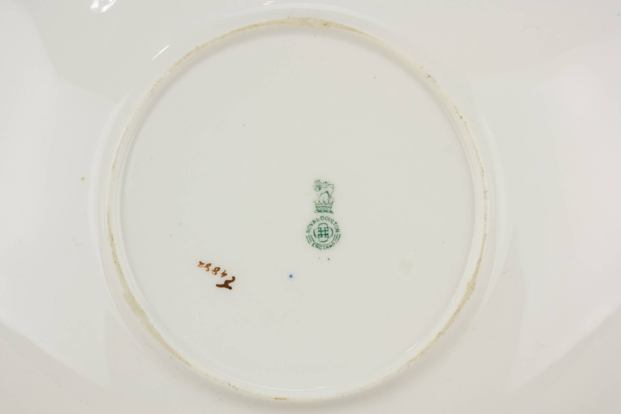Antique Edwardian Pottery — Pink floral cake plate 2