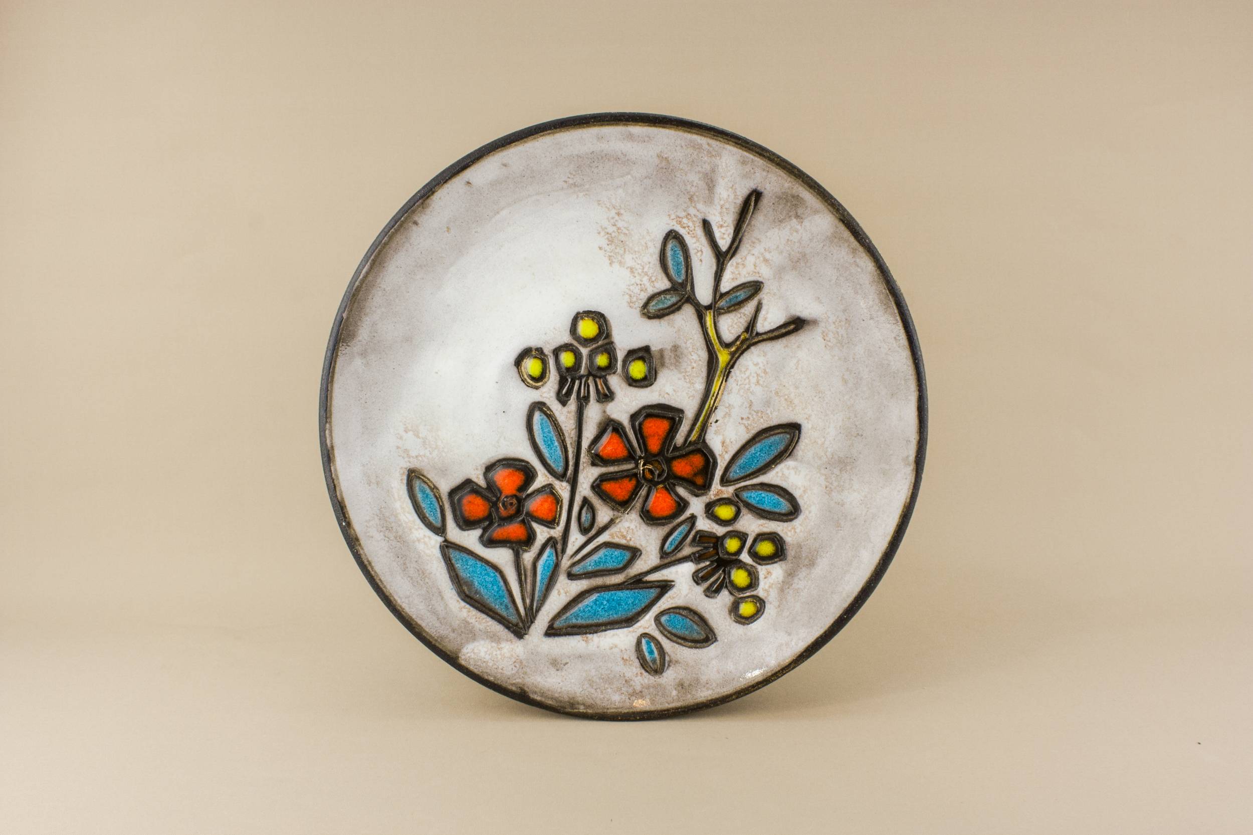 Rustic Large Floral — Colourful wall plate