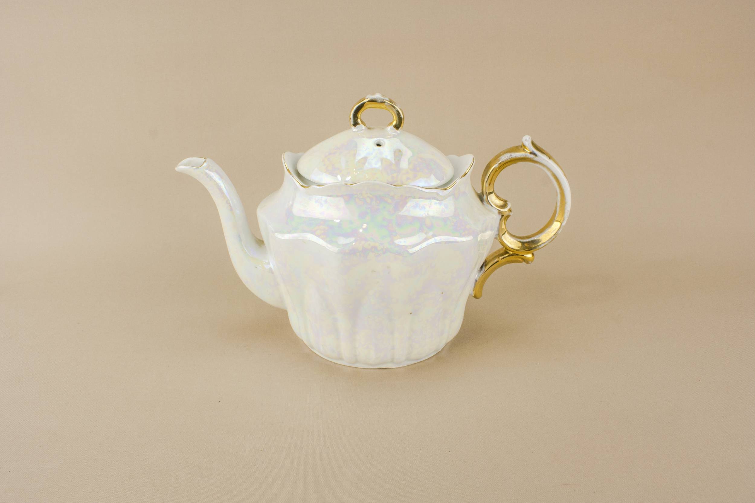 Attractive Vintage Panelled — Small mother of pearl teapot