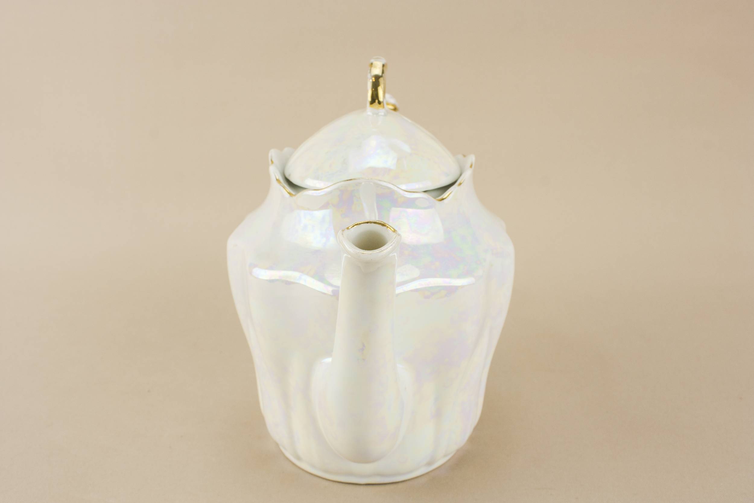 Attractive Vintage Panelled — Small mother of pearl teapot 2