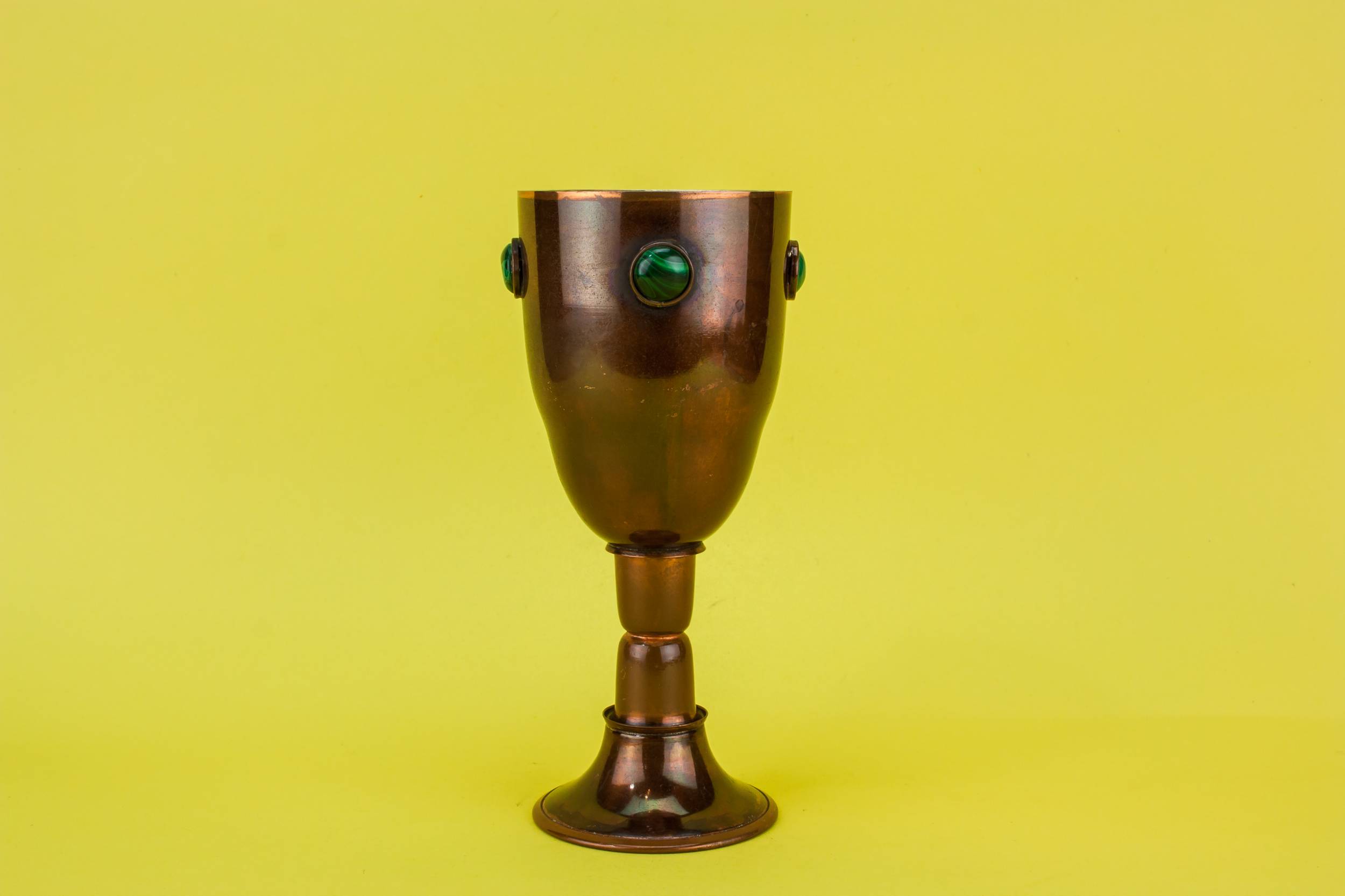 Vintage Retro Malachite — 6 copper wine glasses
