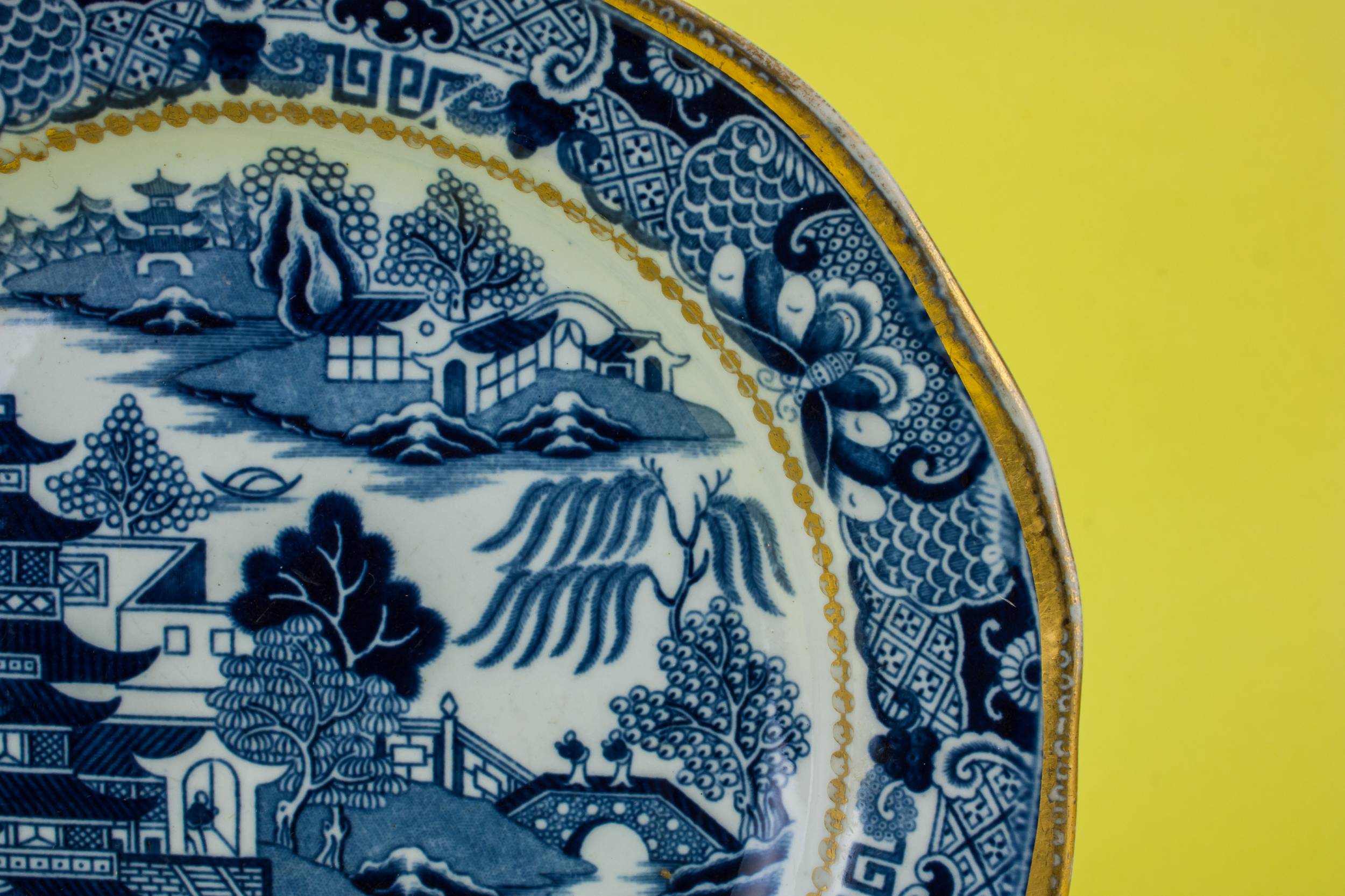 Spectacular Antique Davenport — 6 blue and white plates 1