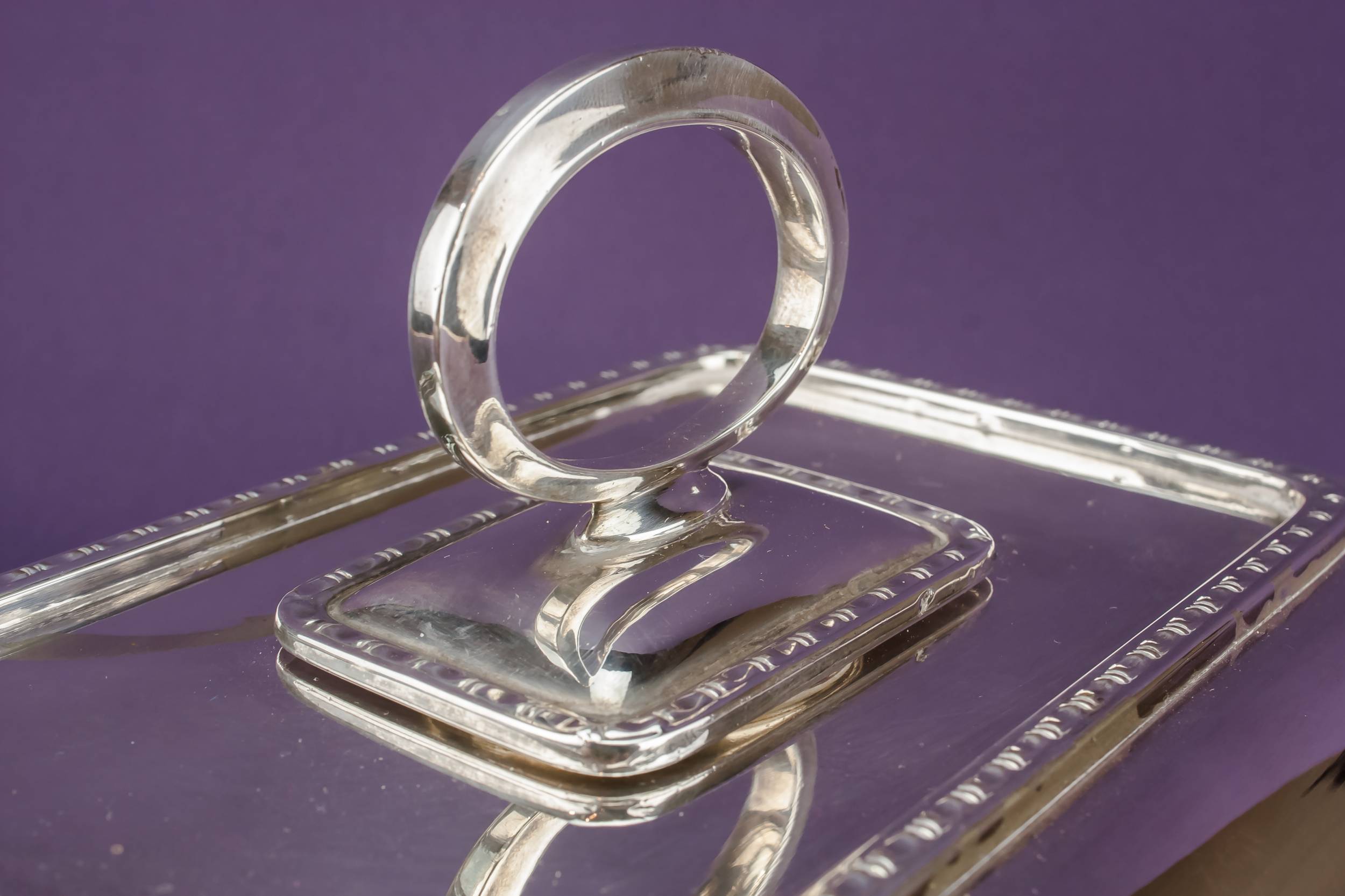 Neo-Classical Antique Serving — Silver plated bowl and lid 2