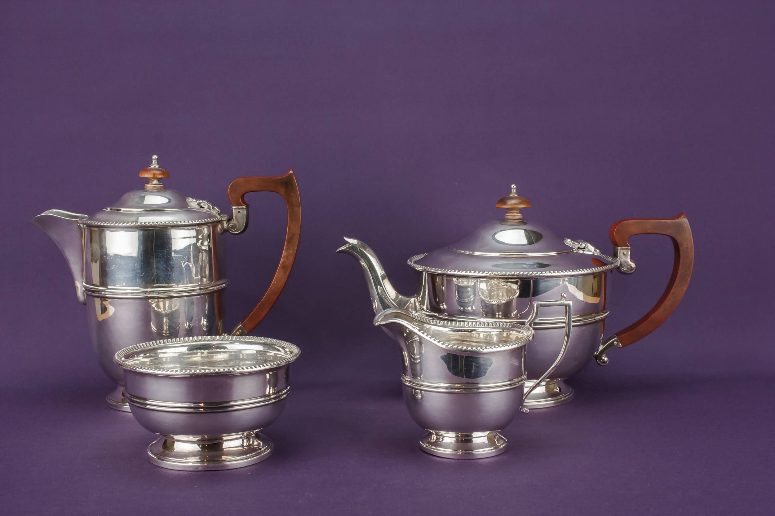 Piece Silver Plated — Art Deco tea and coffee set 1
