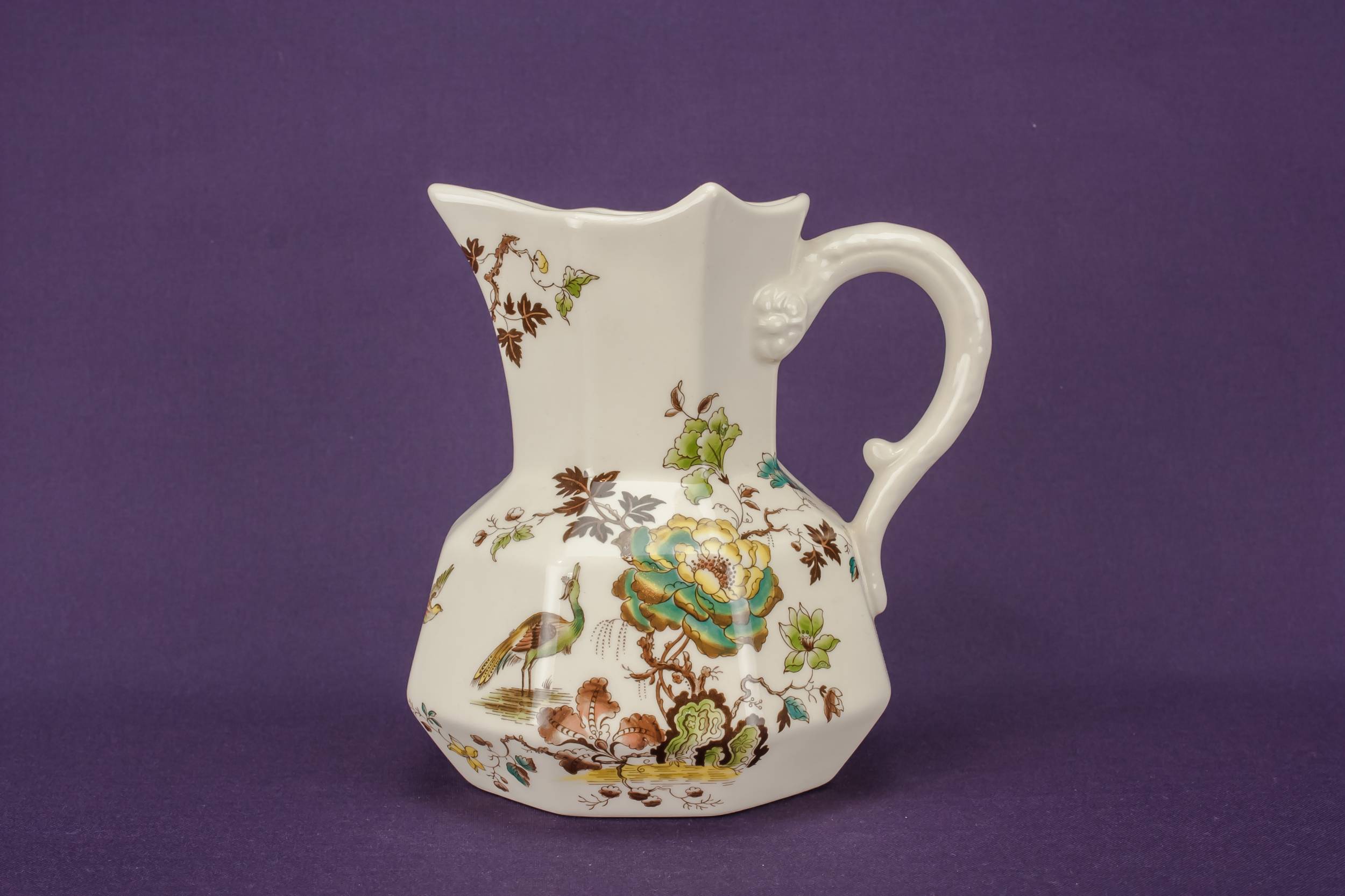 Striking Vintage Floral — Cream pottery jug