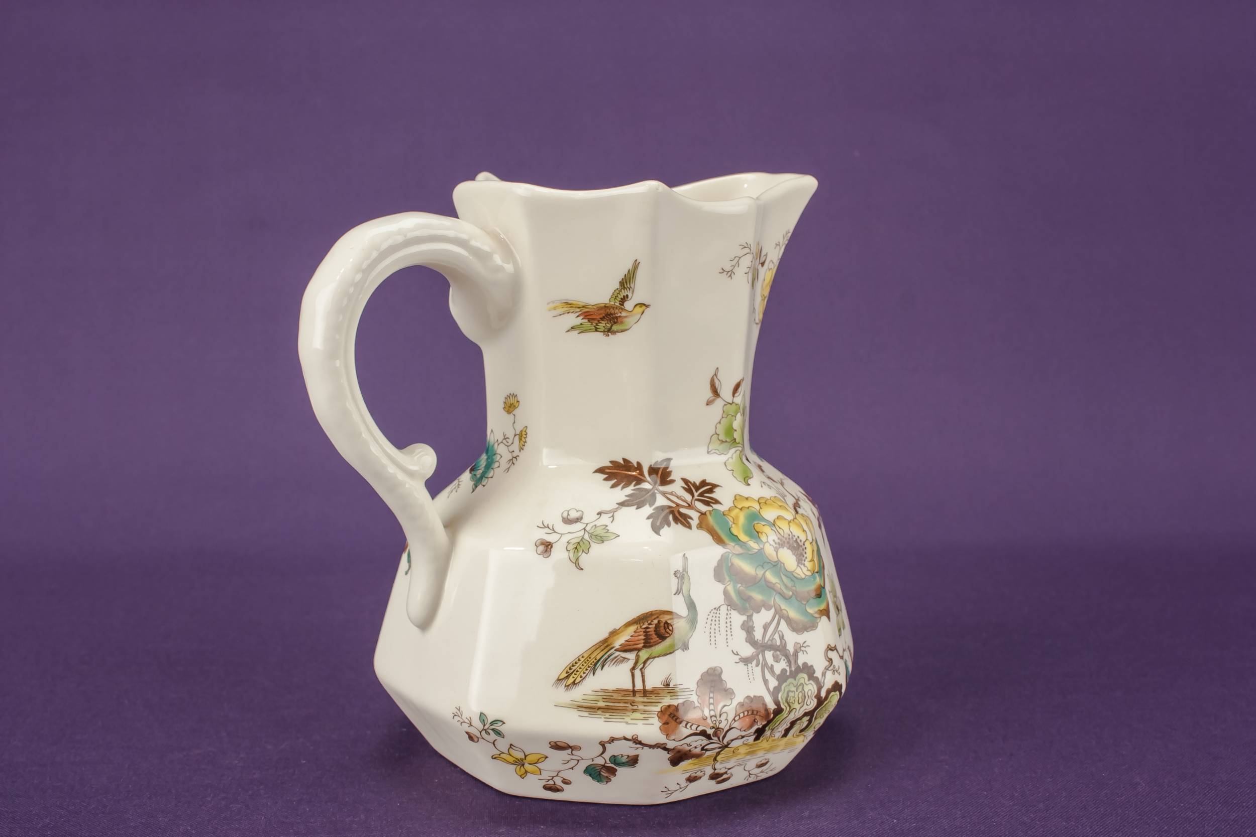 Striking Vintage Floral — Cream pottery jug 1