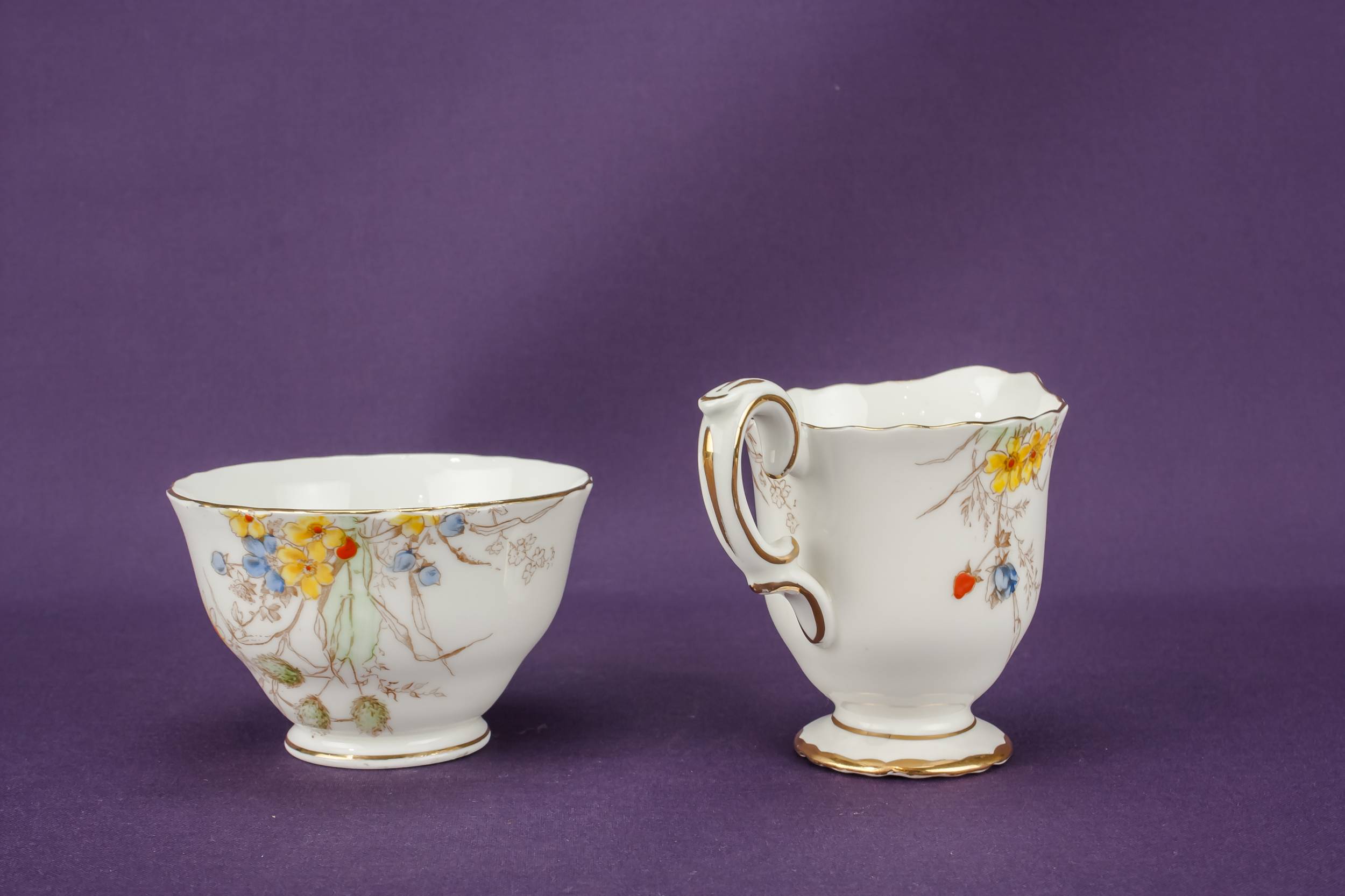 Persons Flamboyant Antique — Bone china coffee set for five 7