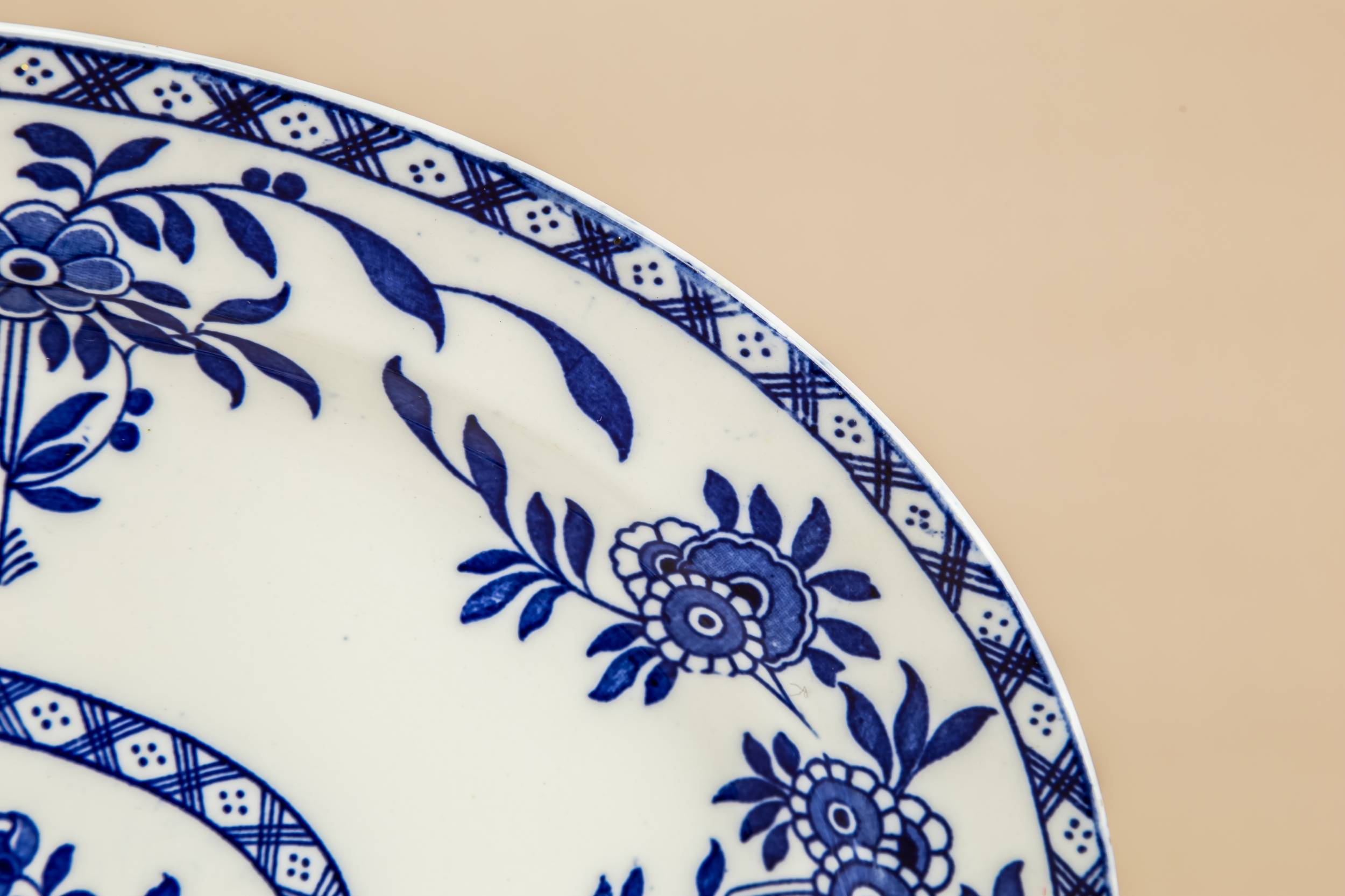 Beautiful Vintage Floral — Blue and white platter 1
