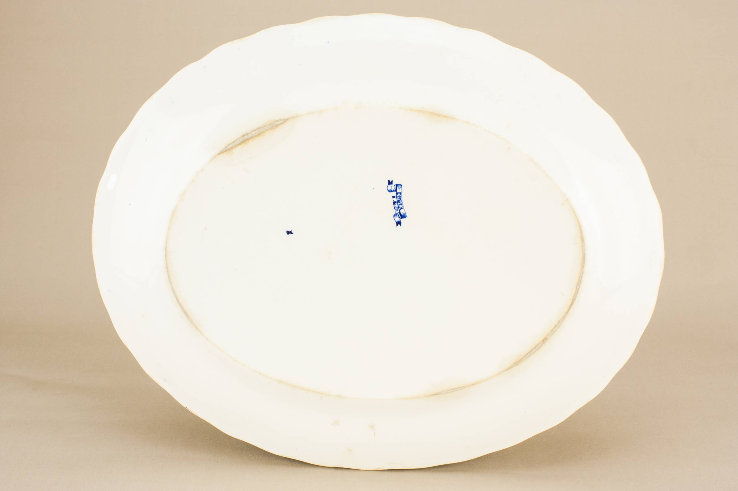 Antique Pottery Serving — Blue and white platter 2