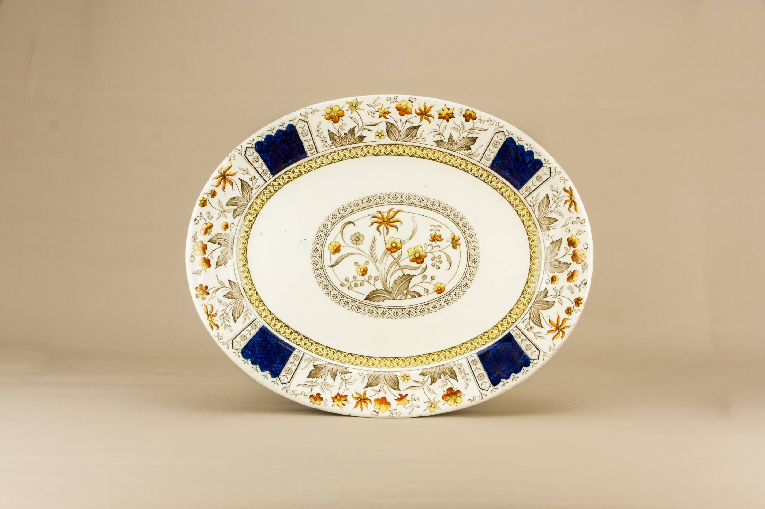 Antique Stoneware Norman — Large serving platter