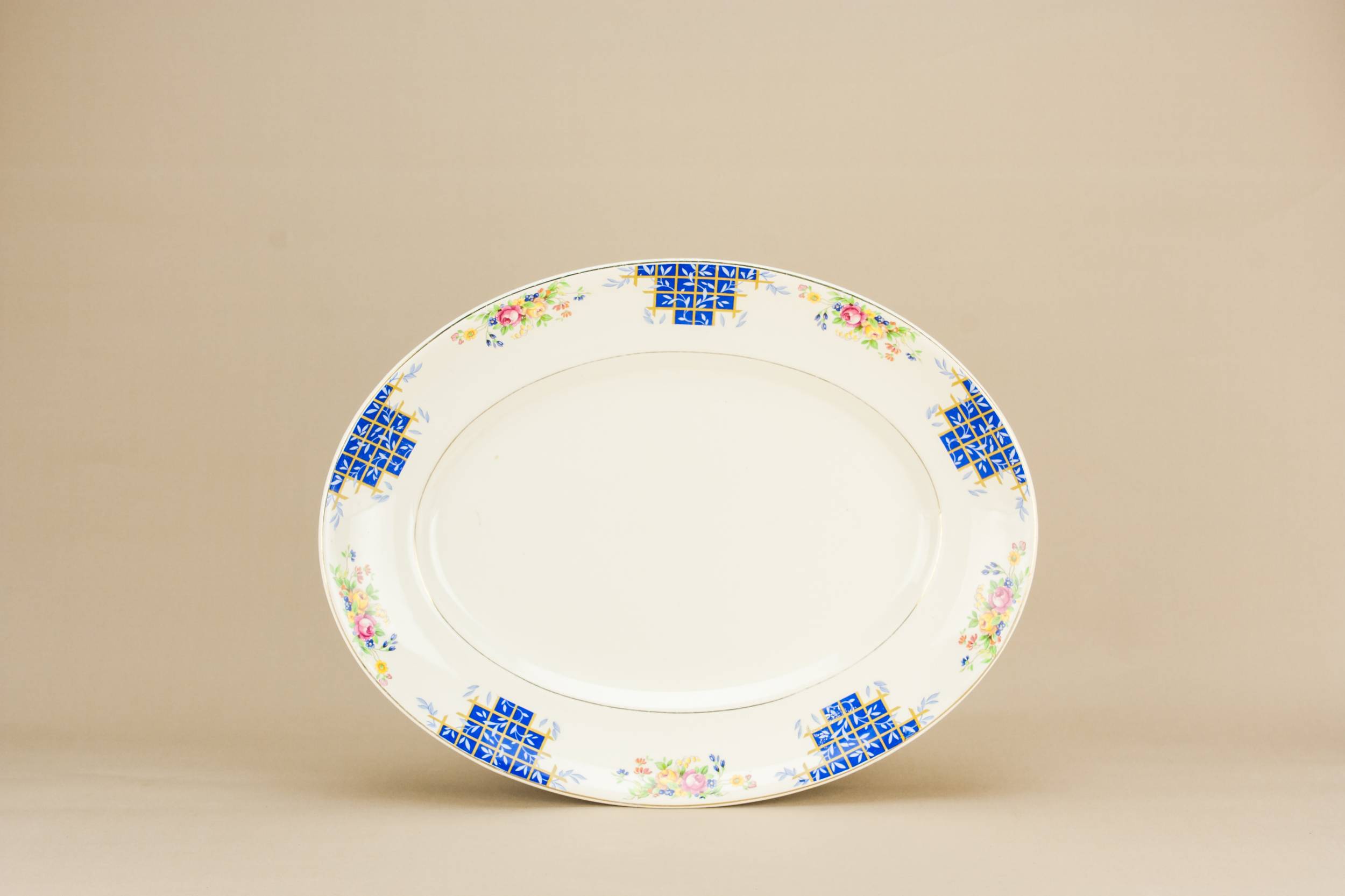 Vintage Spectacular Oval — Large pottery platter