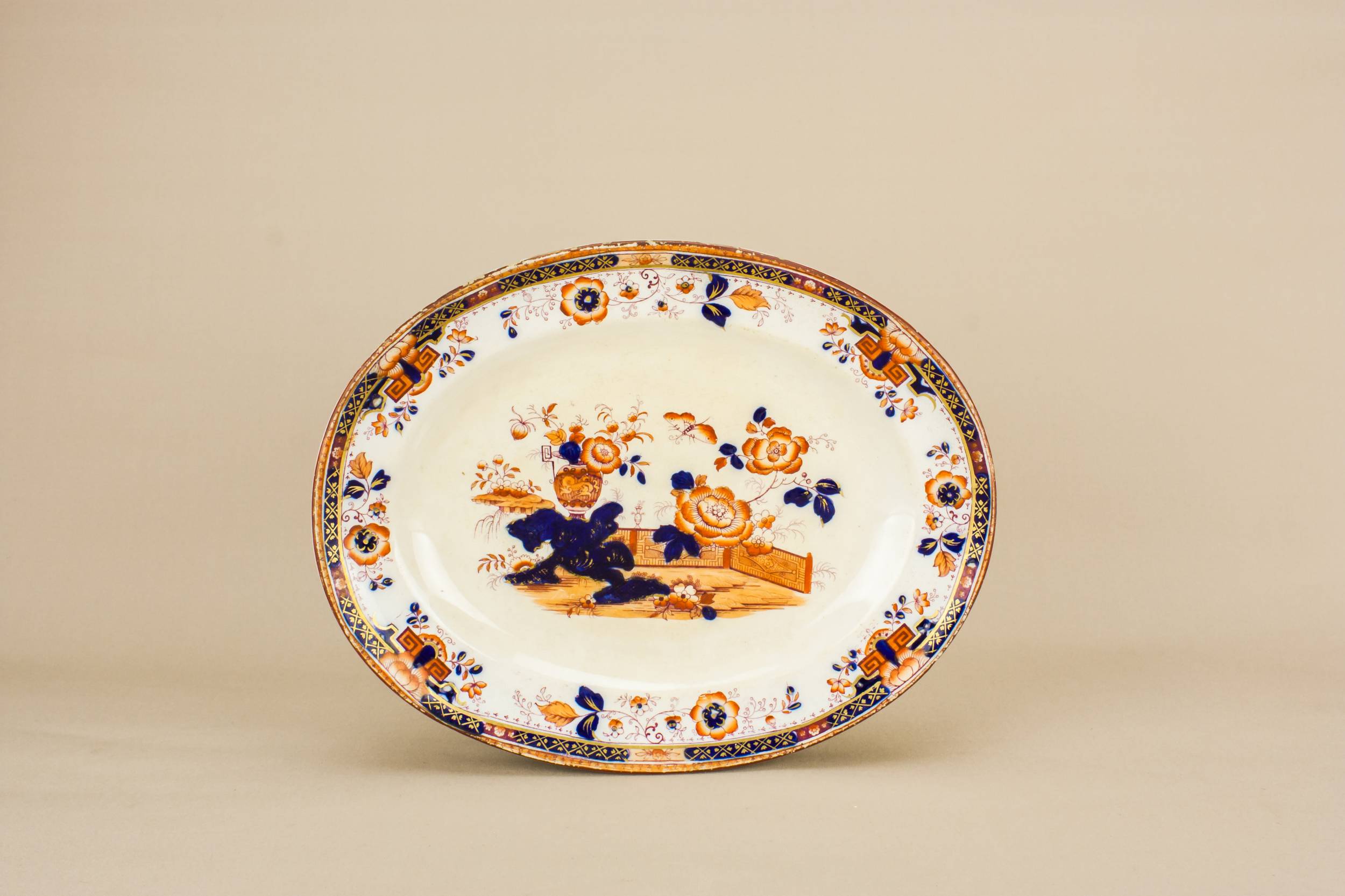 Antique Unusual Serving — High Victorian pottery platter