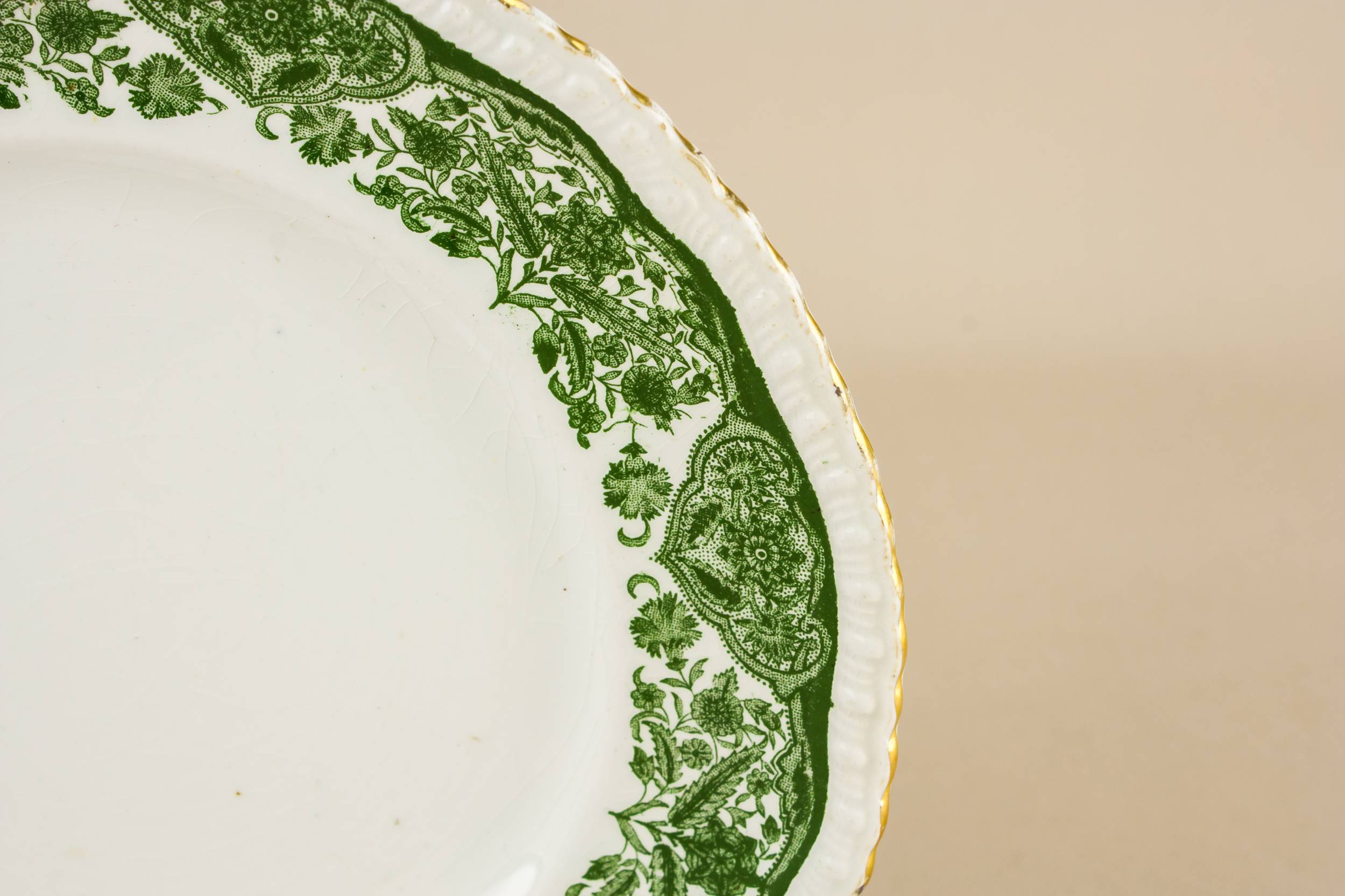 Antique Pottery Grecian — 4 small green plates 1
