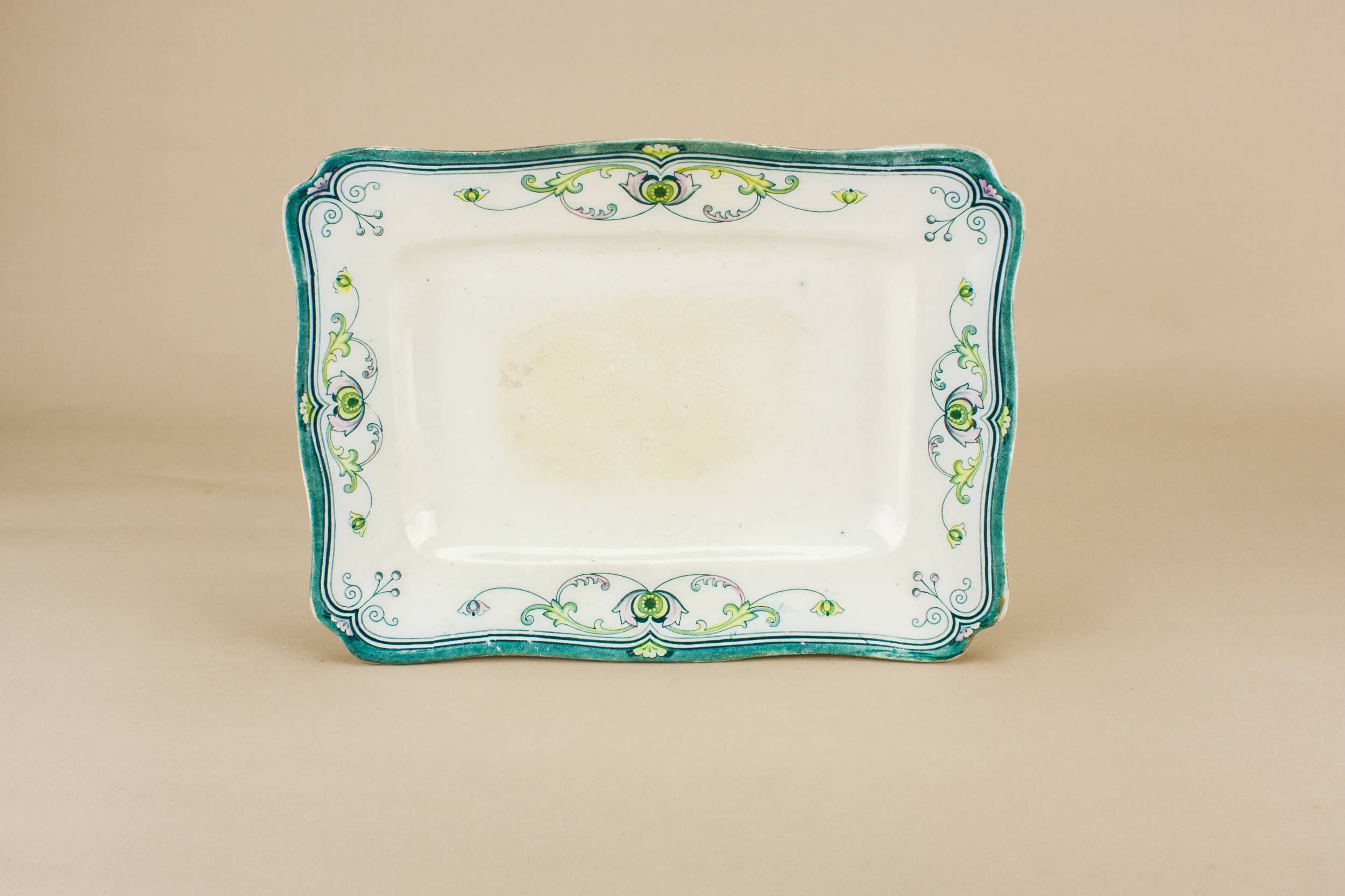 Beautiful Antique Serving — Art Nouveau pottery platter