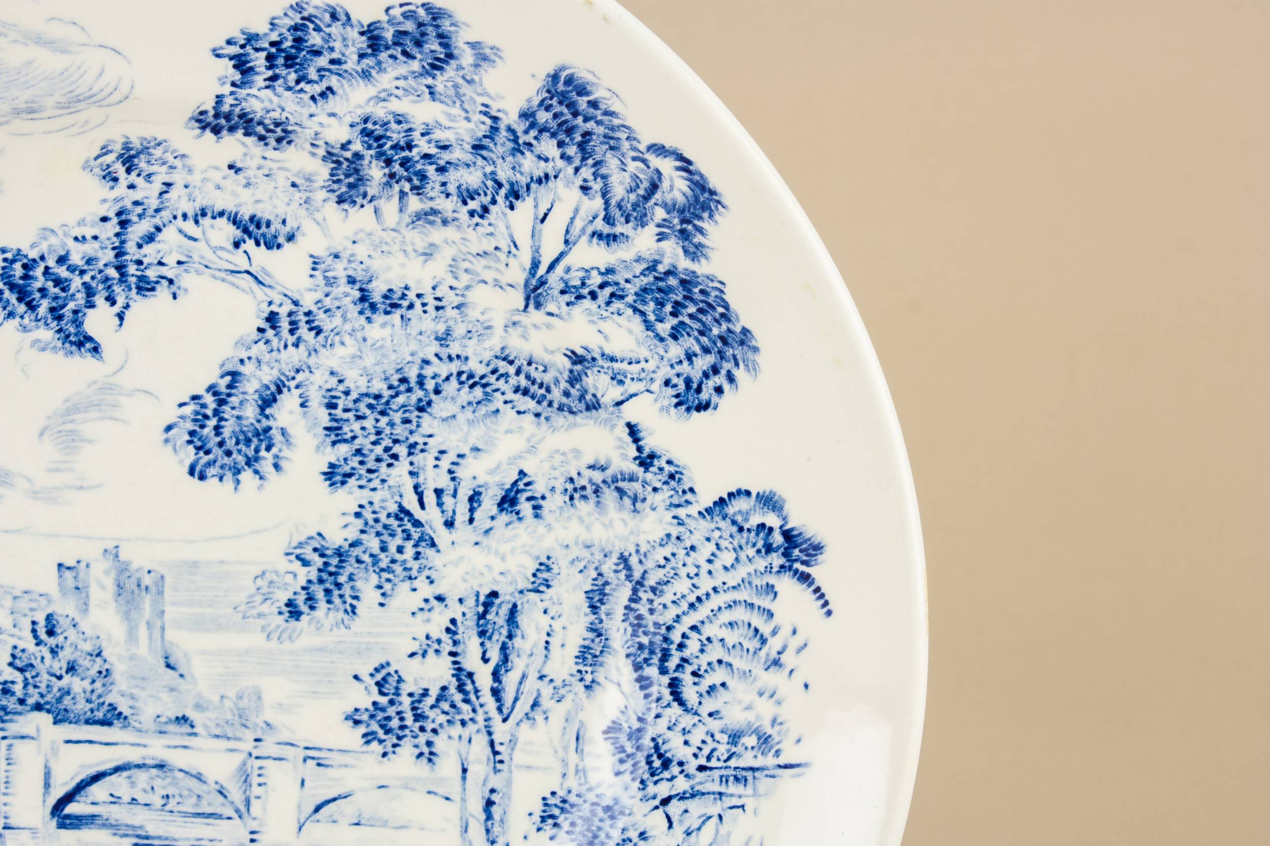 Pottery Vintage Enoch — 5 blue and white dinner plates 1