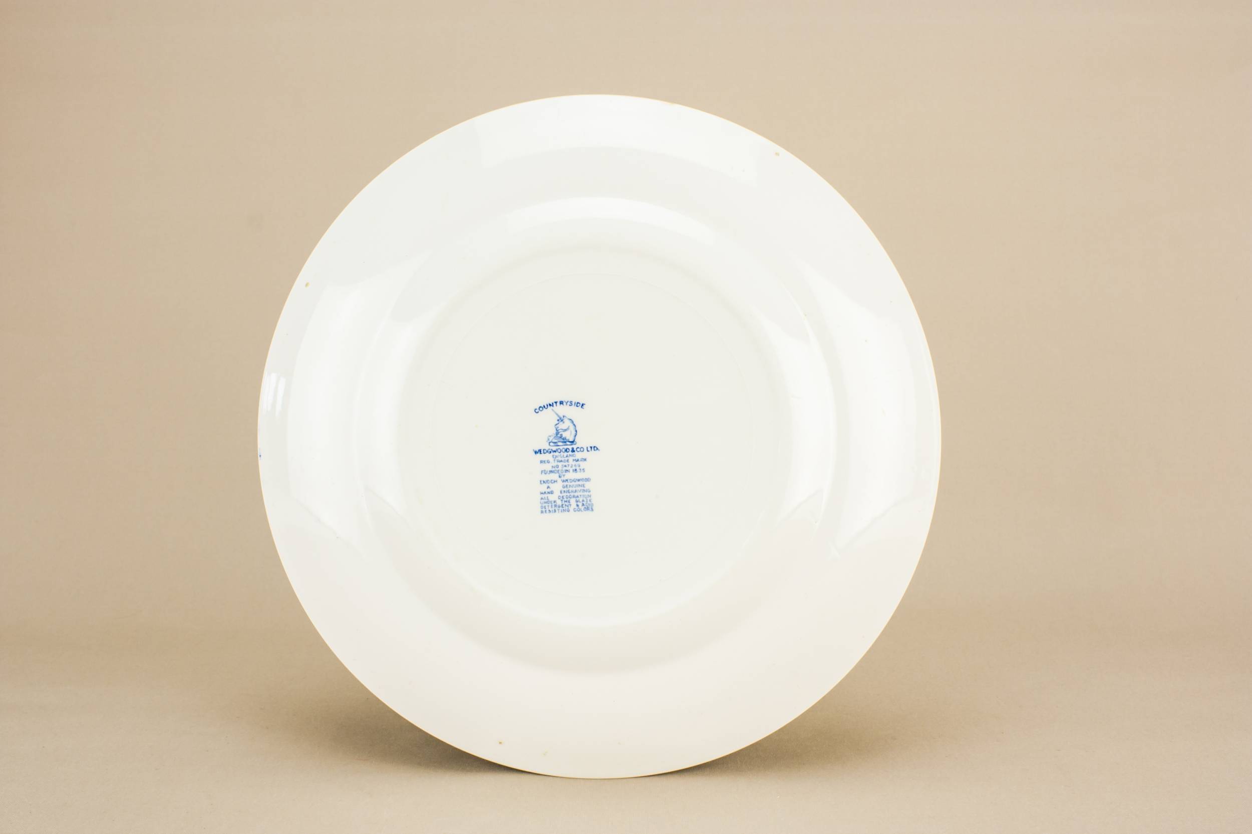 Pottery Vintage Enoch — 5 blue and white dinner plates 2