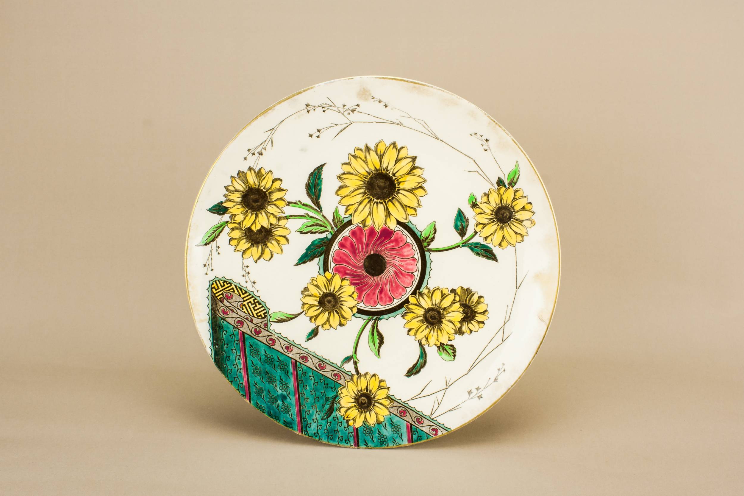 Antique Aesthetic Movement — Doulton pottery serving dish