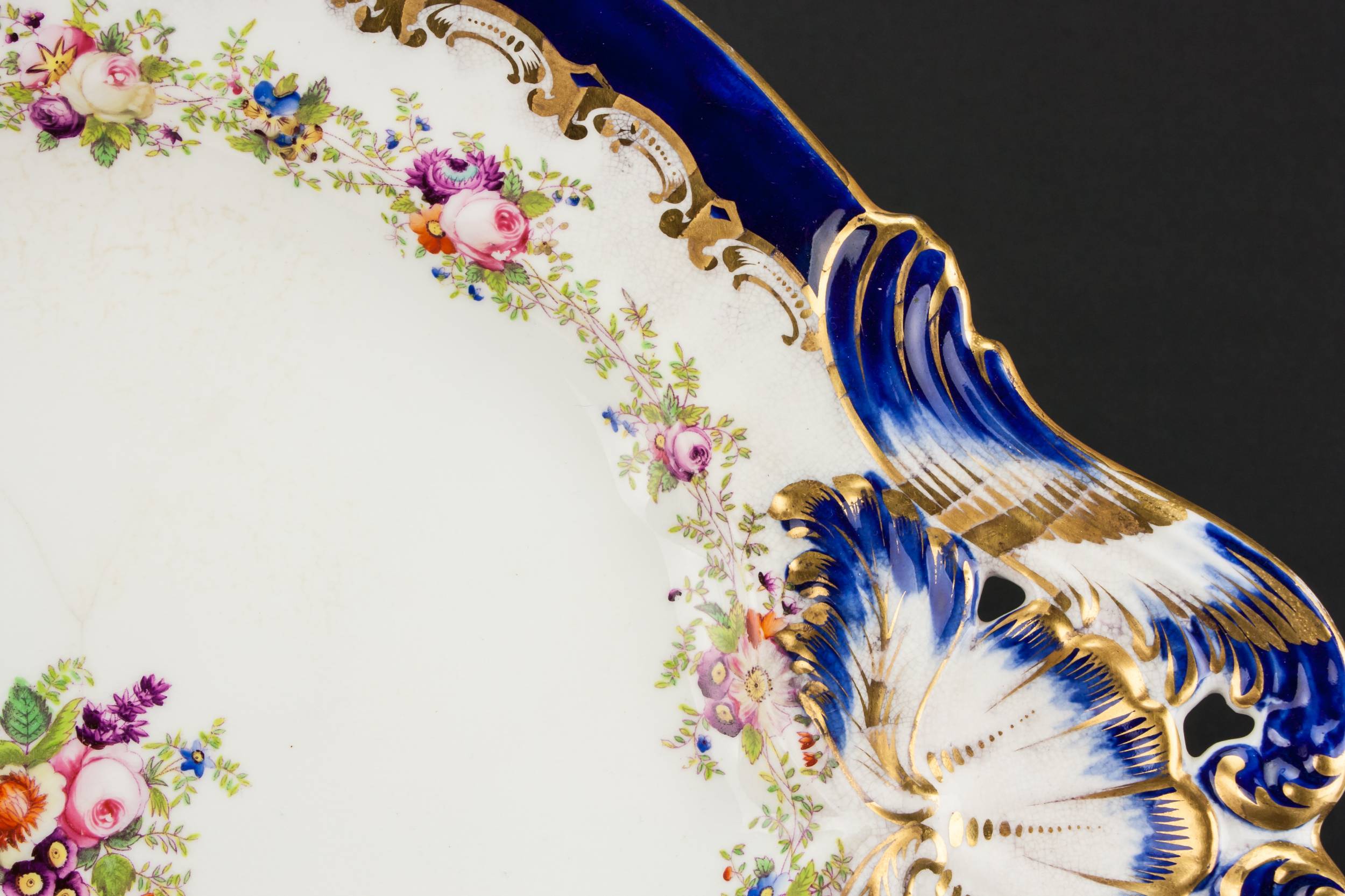 Antique Blue And — Coalport porcelain planter 2