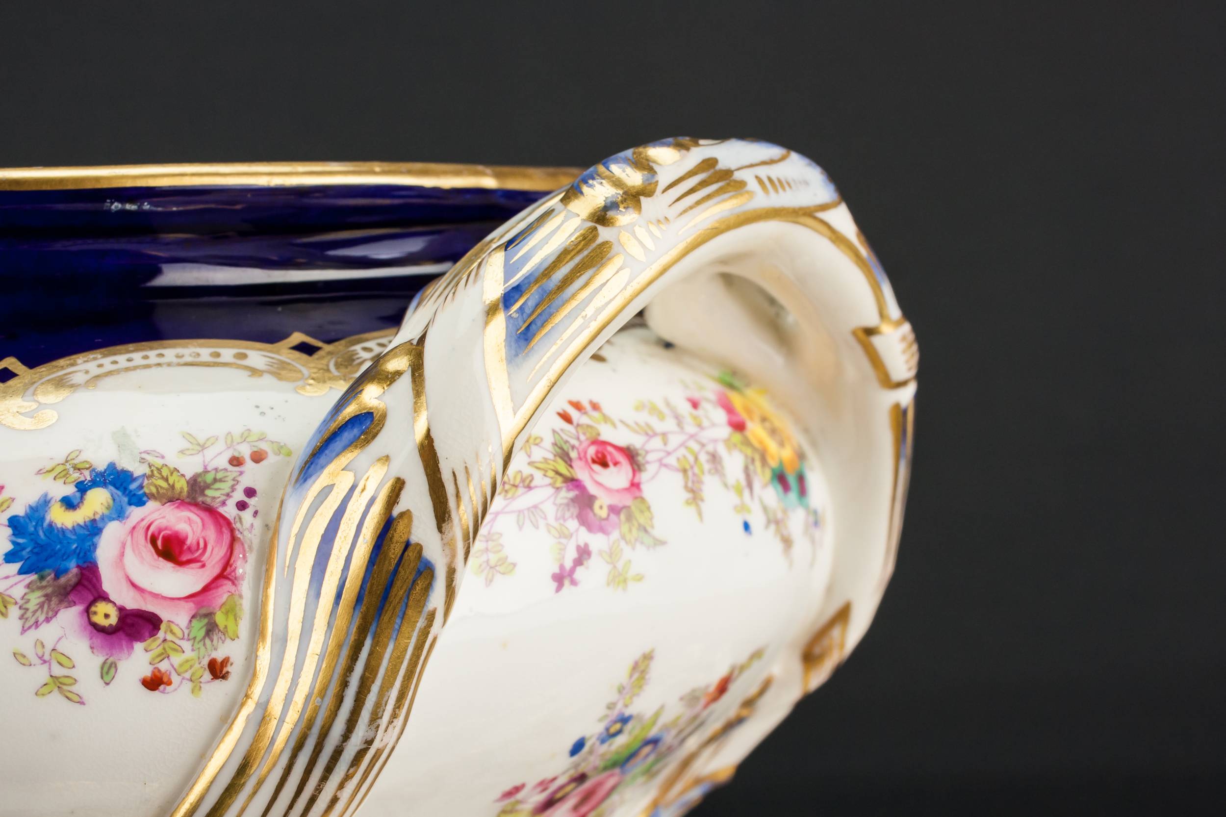 Antique Blue And — Coalport porcelain planter 3