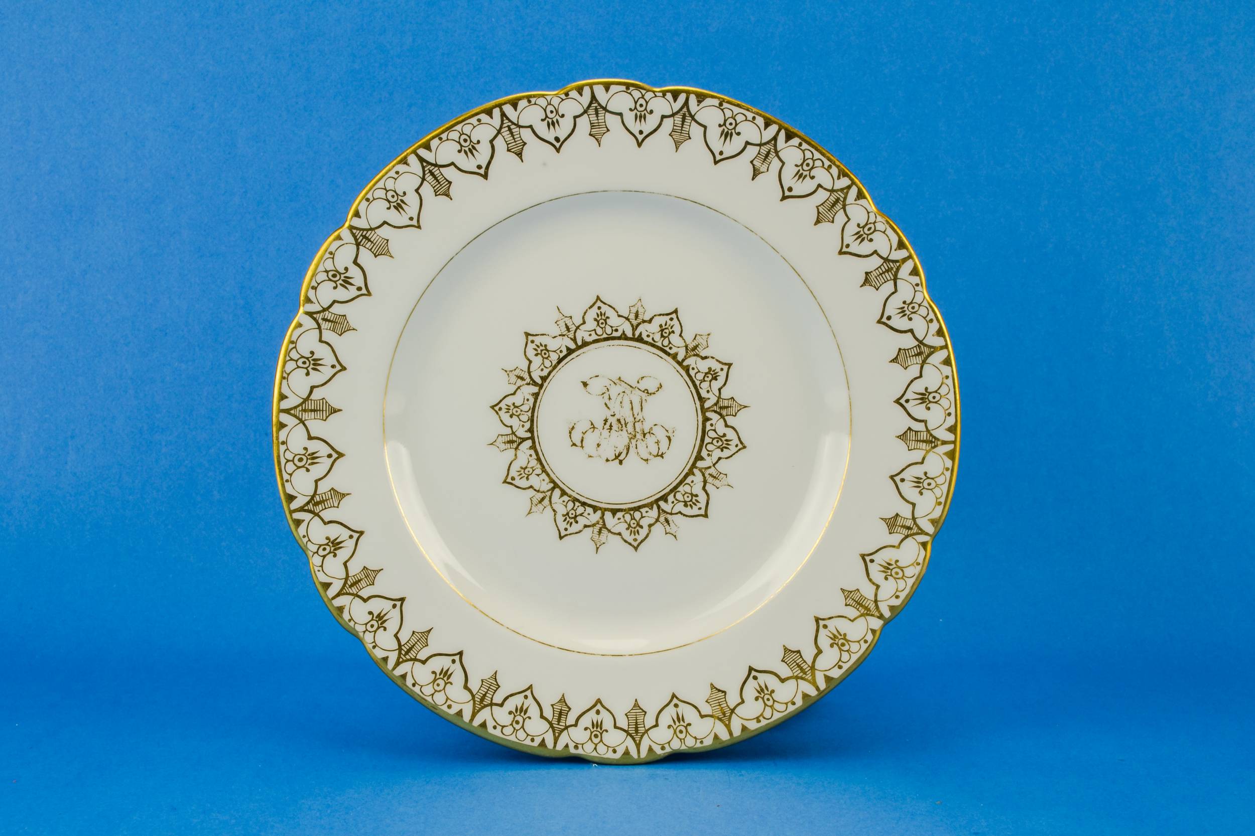 Antique Large Scrolls — 6 gilded dessert plates