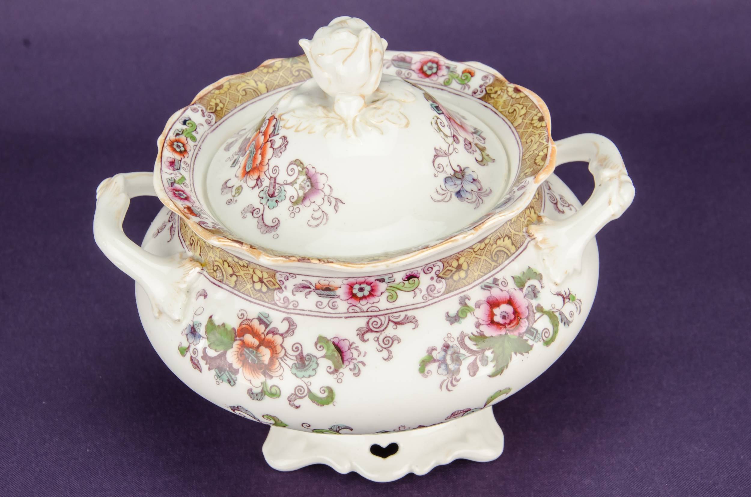 Antique Opulent Floral — Bone china sugar bowl 6