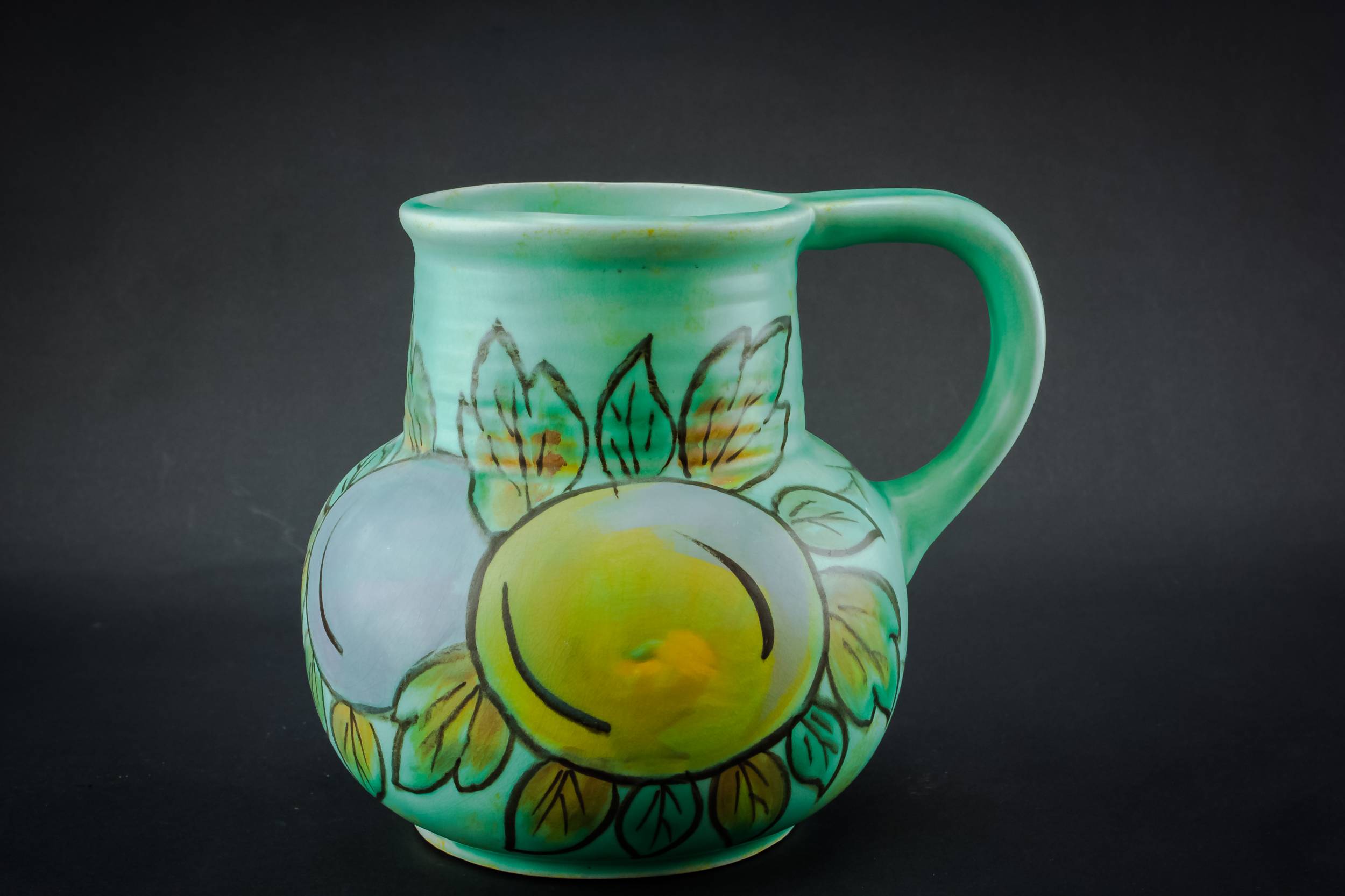 Pottery Vintage Medium — Green painted jug 4