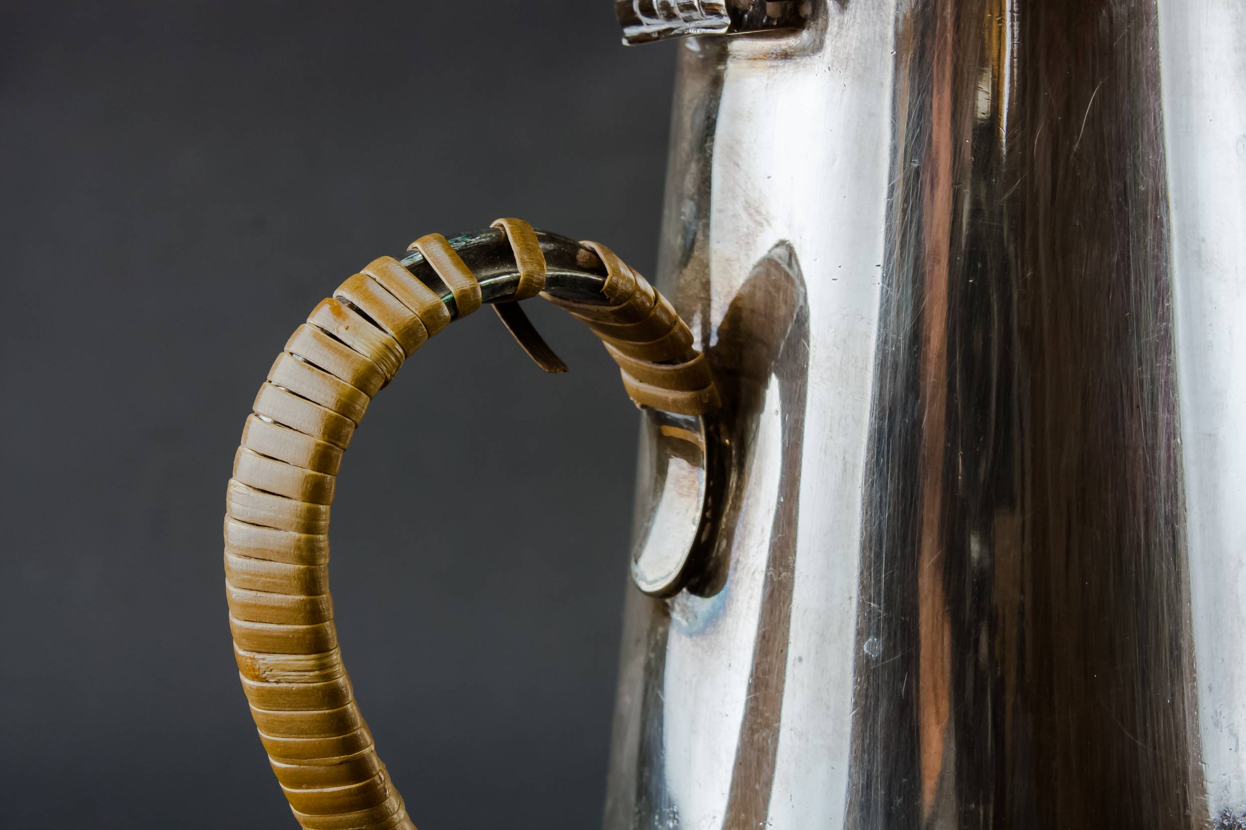 Silver Plated Metal — Medium Art Deco coffee pot 4