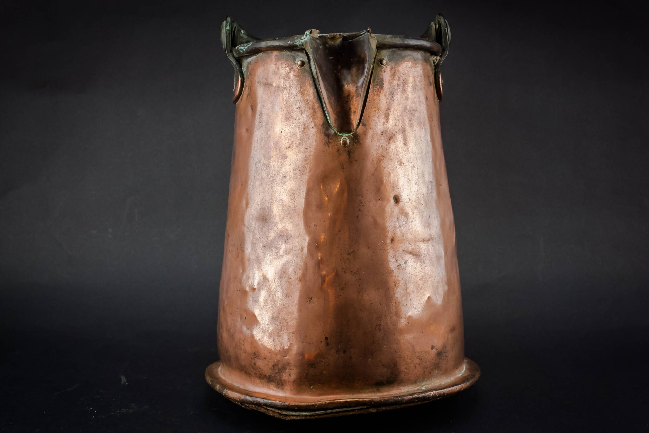 Rustic Antique BUCKET — Copper Victorian bucket 2