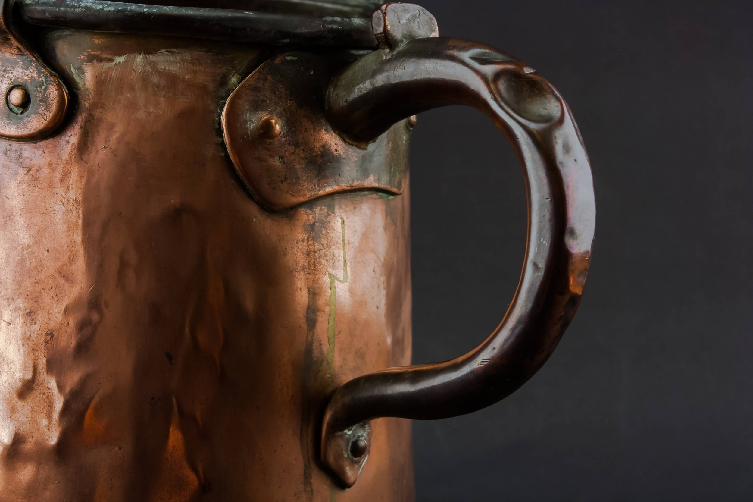 Rustic Antique BUCKET — Copper Victorian bucket 3