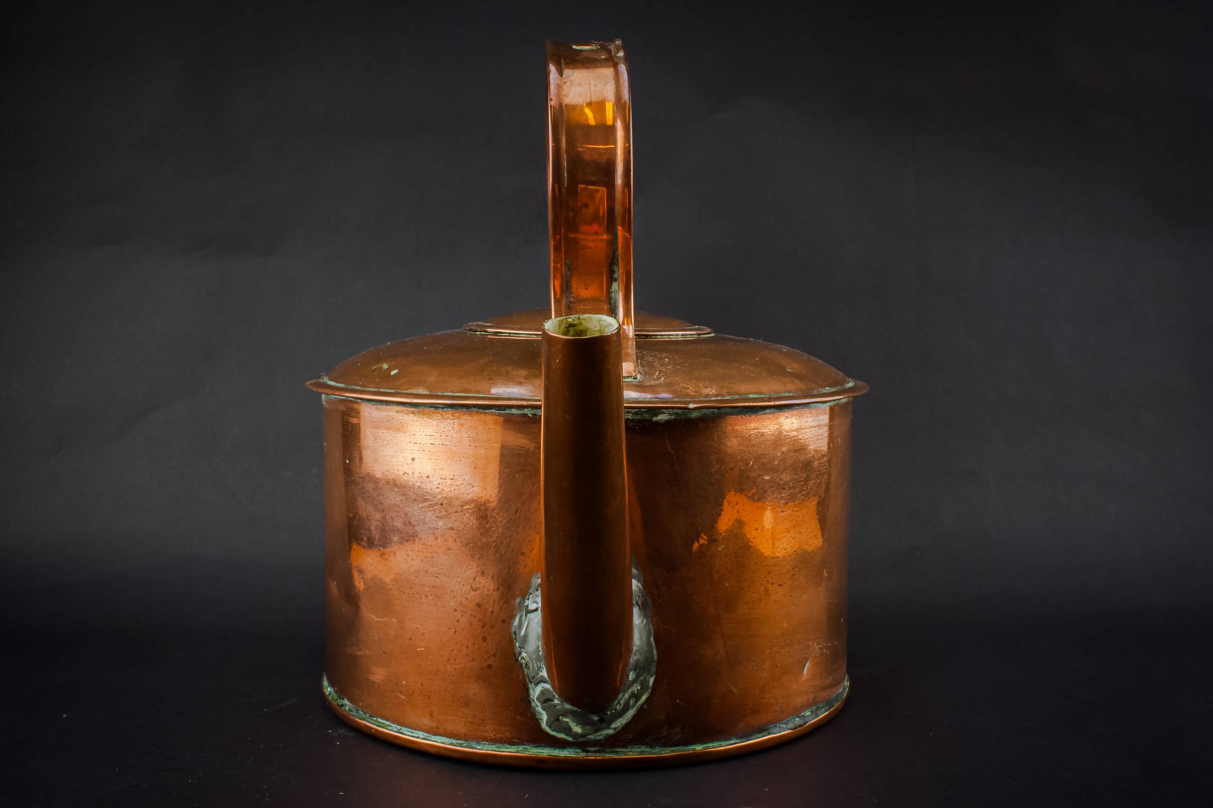 Copper Striking Serving — Large copper kettle 2