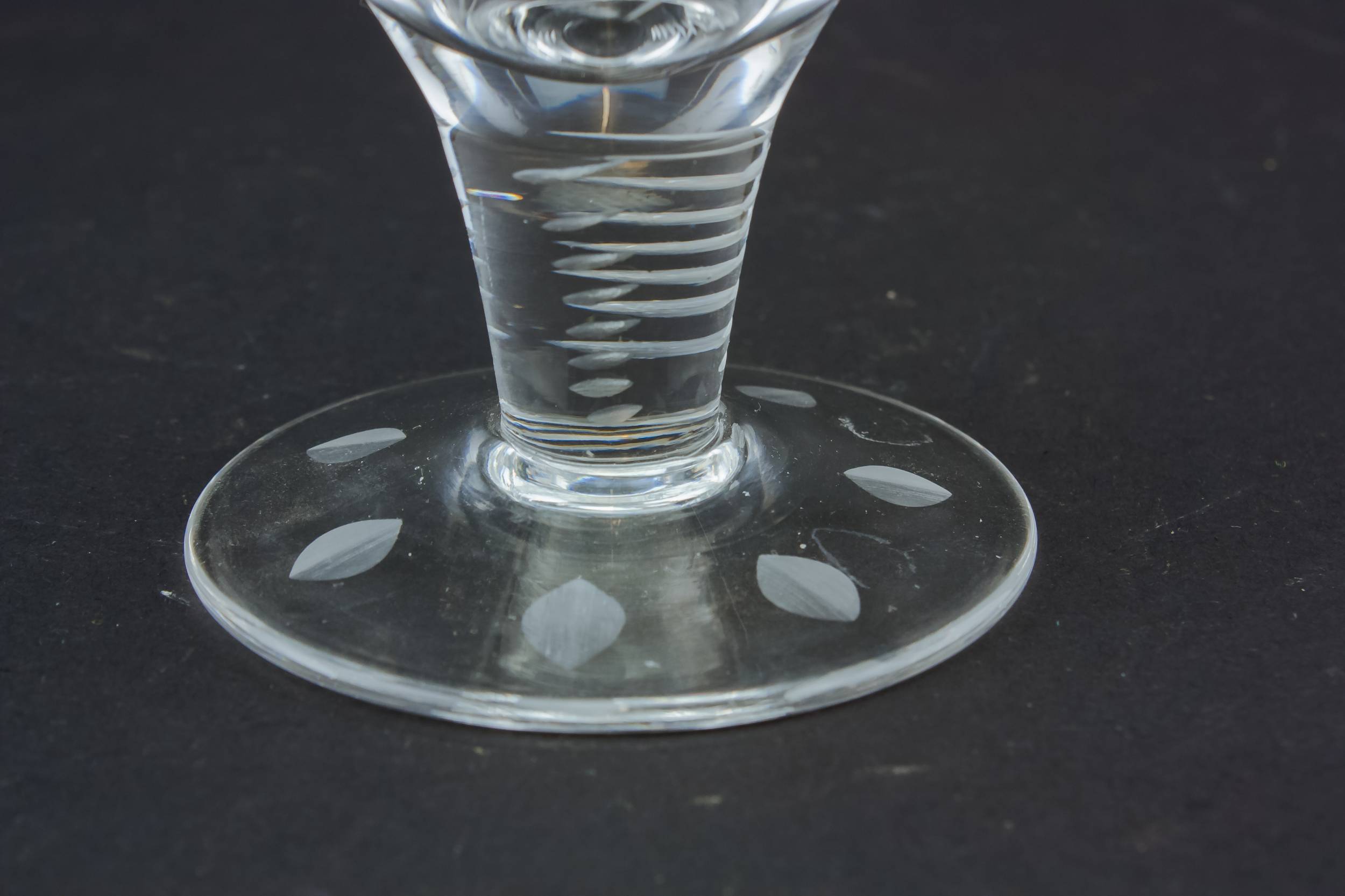 Vintage Blown Gift — 3 engraved wine glasses 2