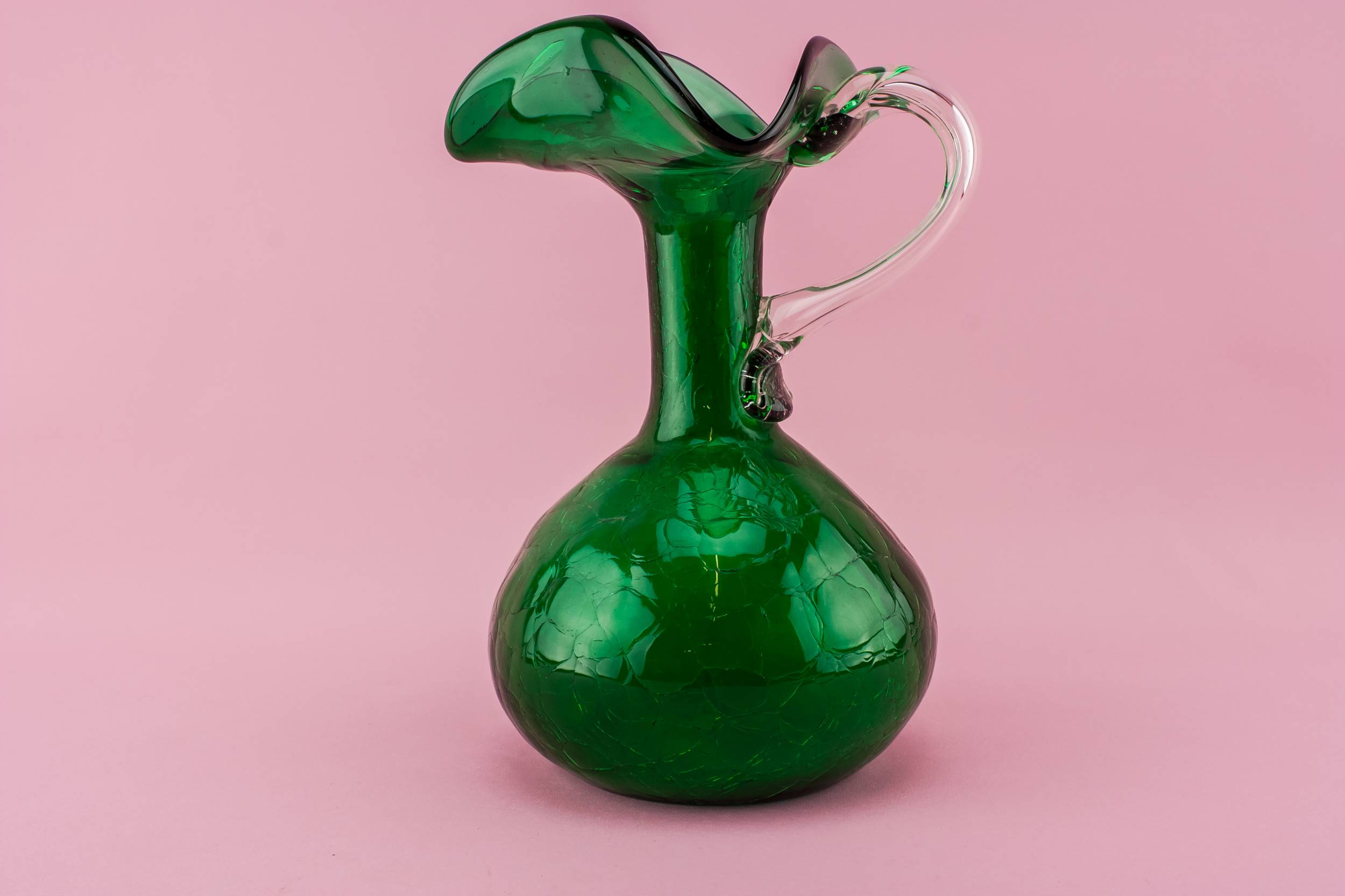 Vintage Modernist JUG — Green glass jug